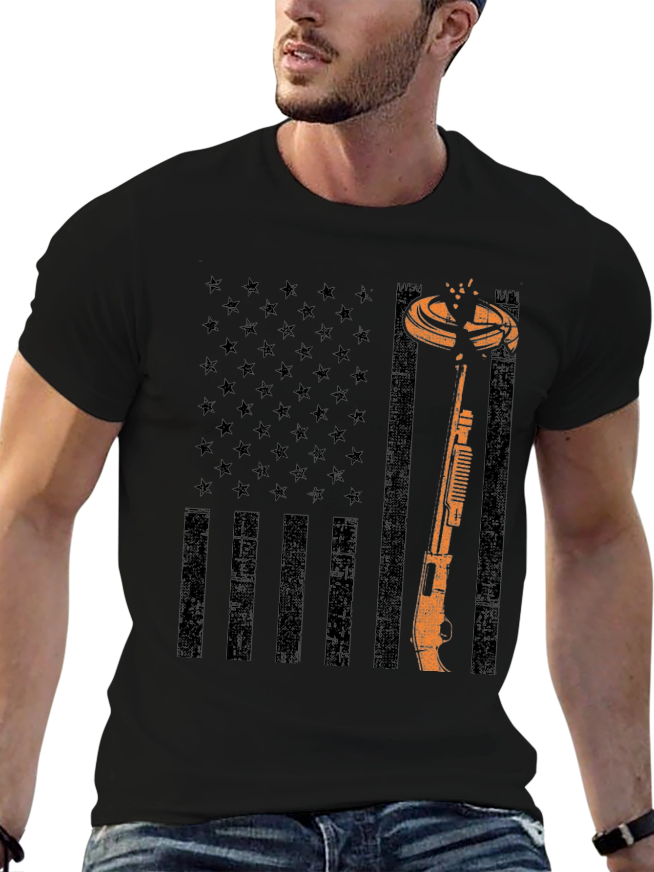 American Flag Clay Shooting T-Shirt