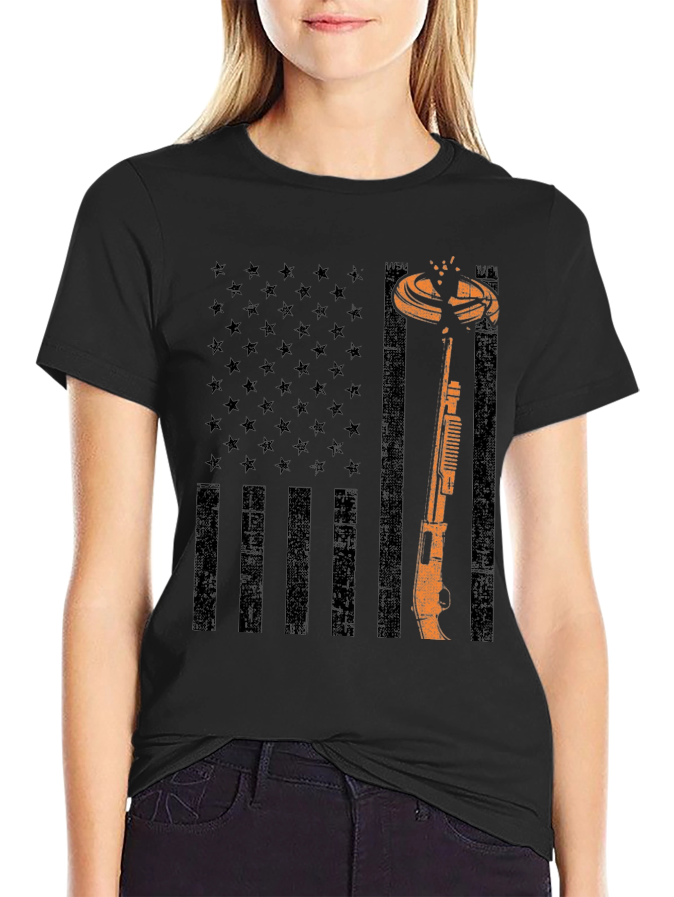 American Flag Clay Shooting T-Shirt