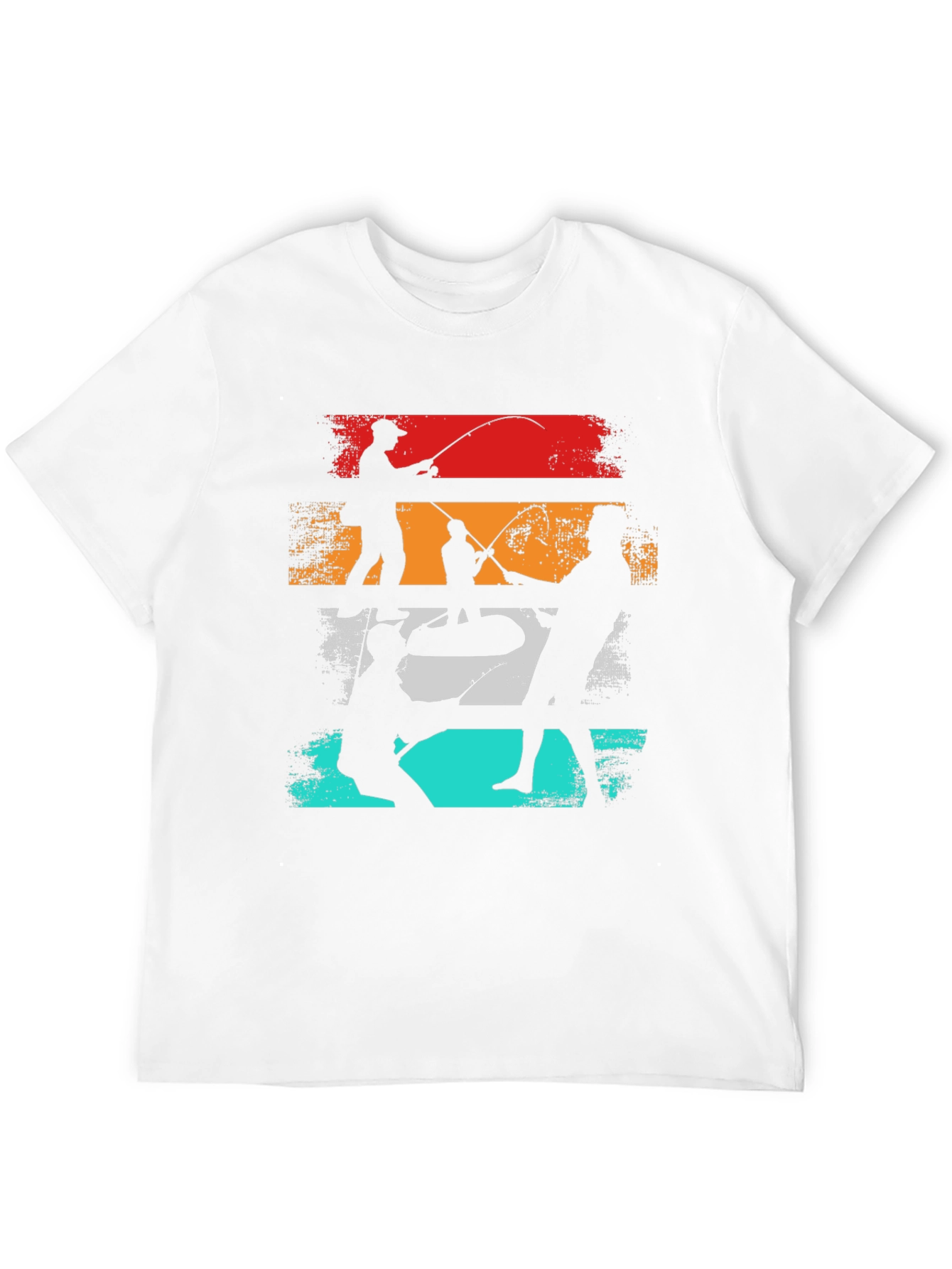 Retro Fishing T-Shirt - Anglers Silhouette Tee