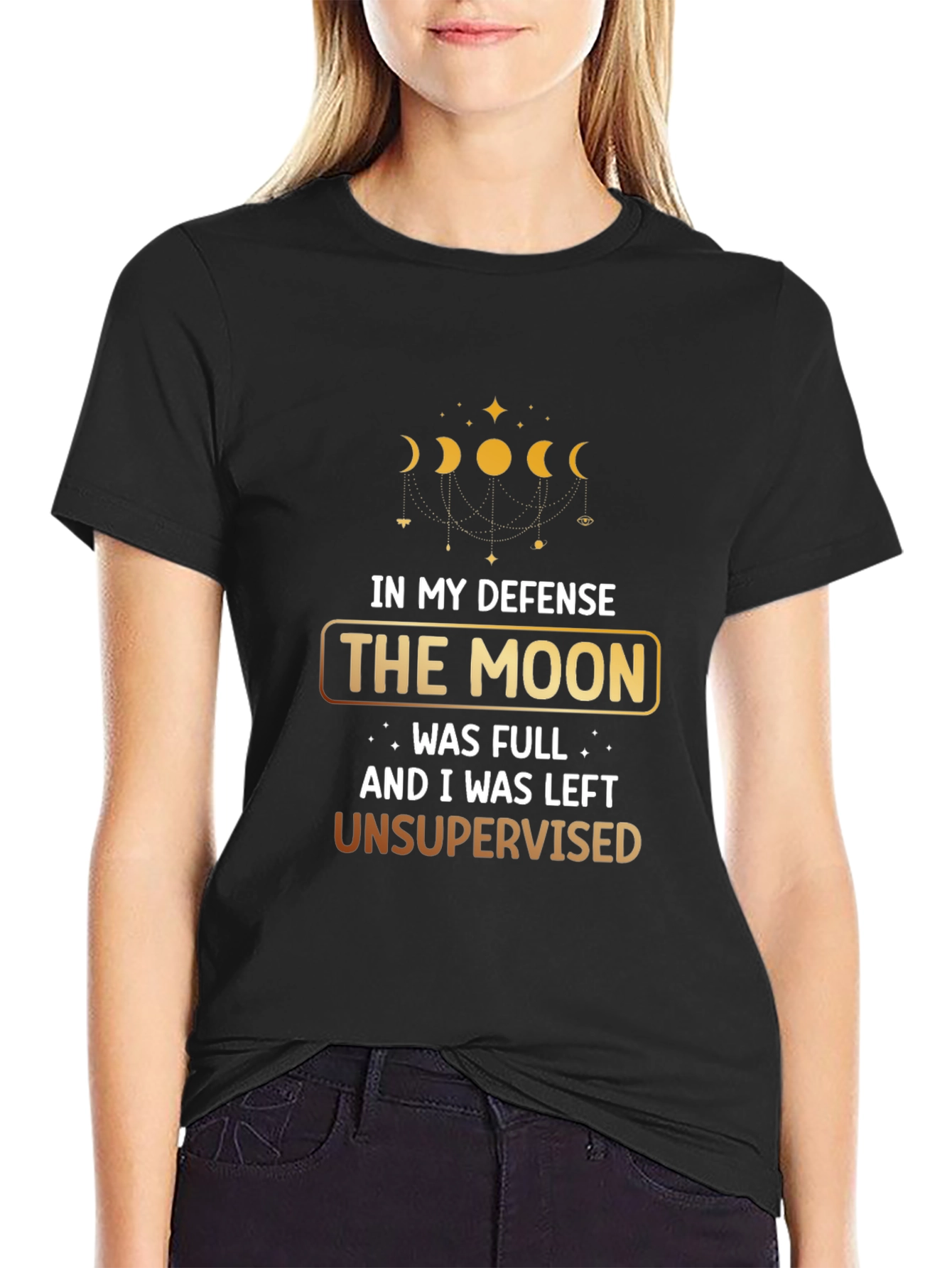 Moon Phase Graphic T-Shirt - Unsupervised