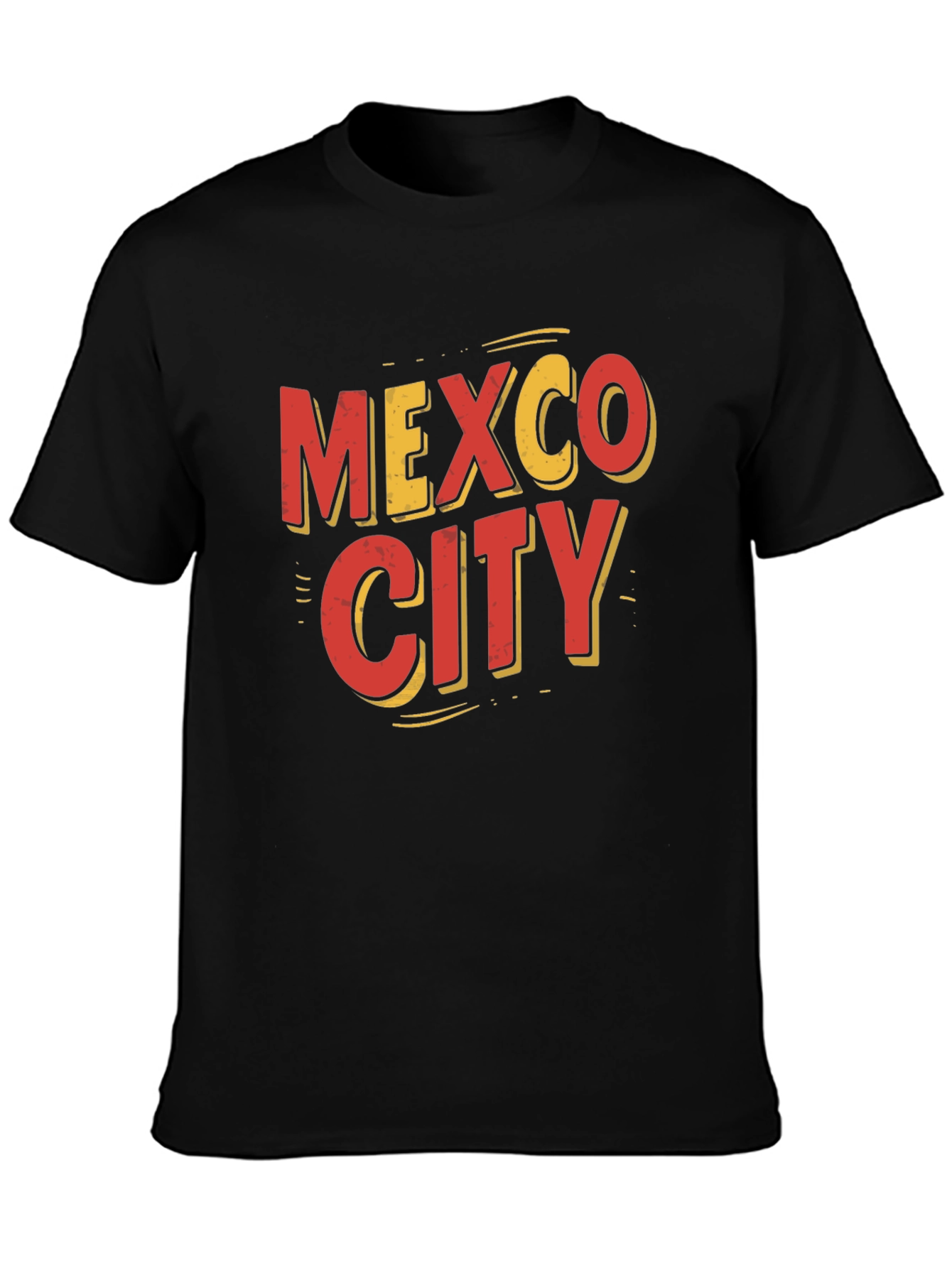 Mexico City Graphic Tee - Retro Style Black T-Shirt