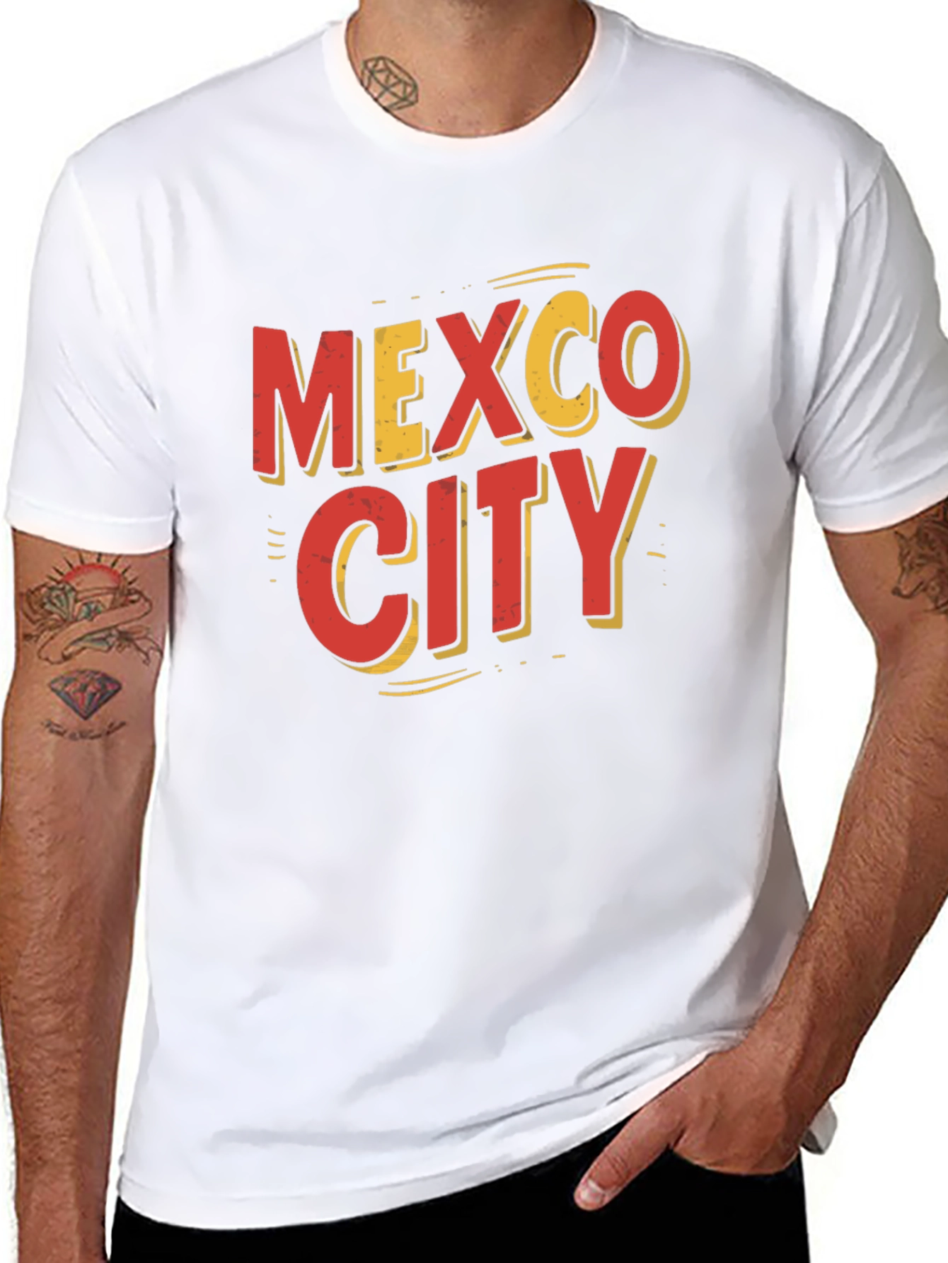 Mexico City Graphic Tee - Retro Style Black T-Shirt