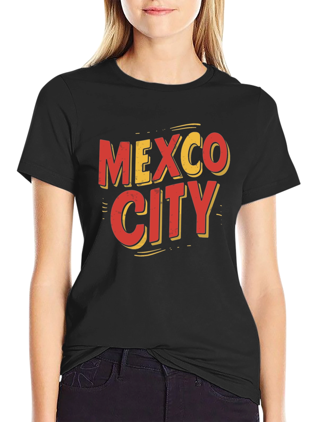 Mexico City Graphic Tee - Retro Style Black T-Shirt