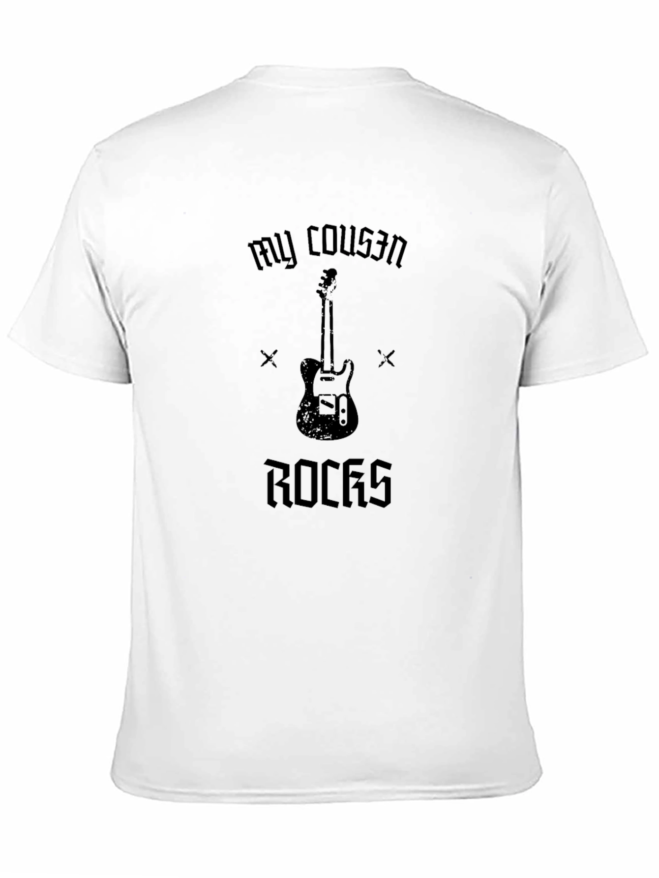 My Cousin Rocks Guitar T-Shirt - Black