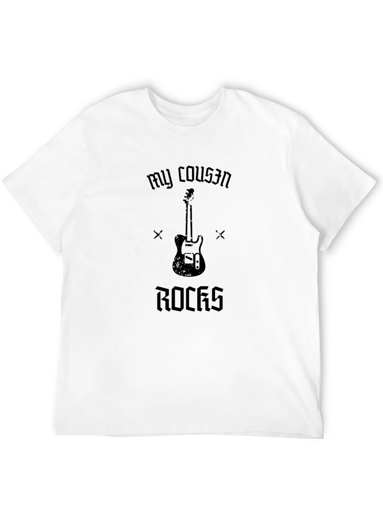 My Cousin Rocks Guitar T-Shirt - Black