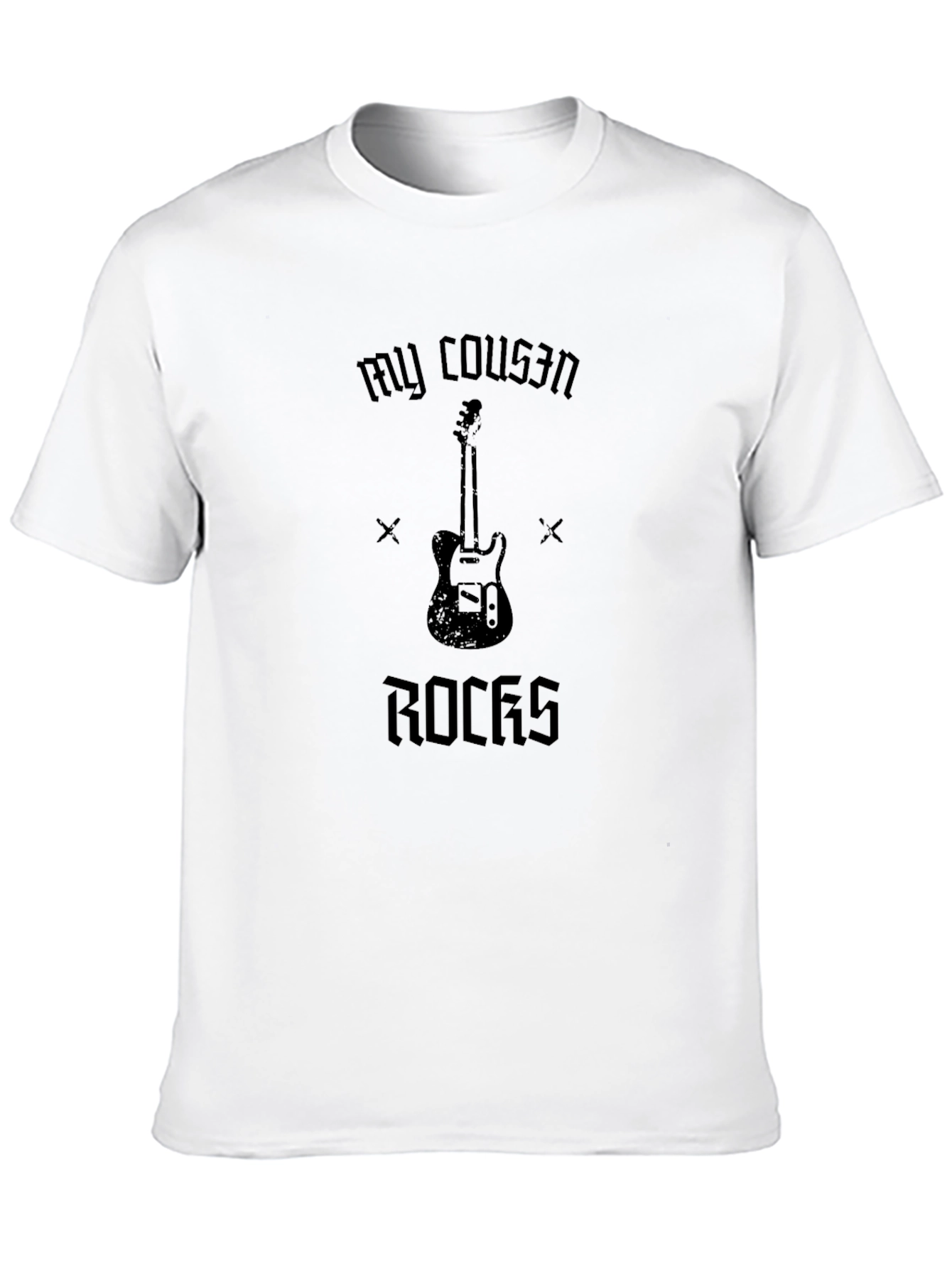 My Cousin Rocks Guitar T-Shirt - Black