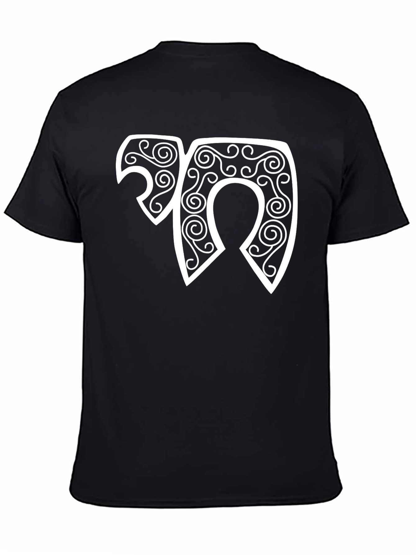 Unique Swirl Design Black T-Shirt