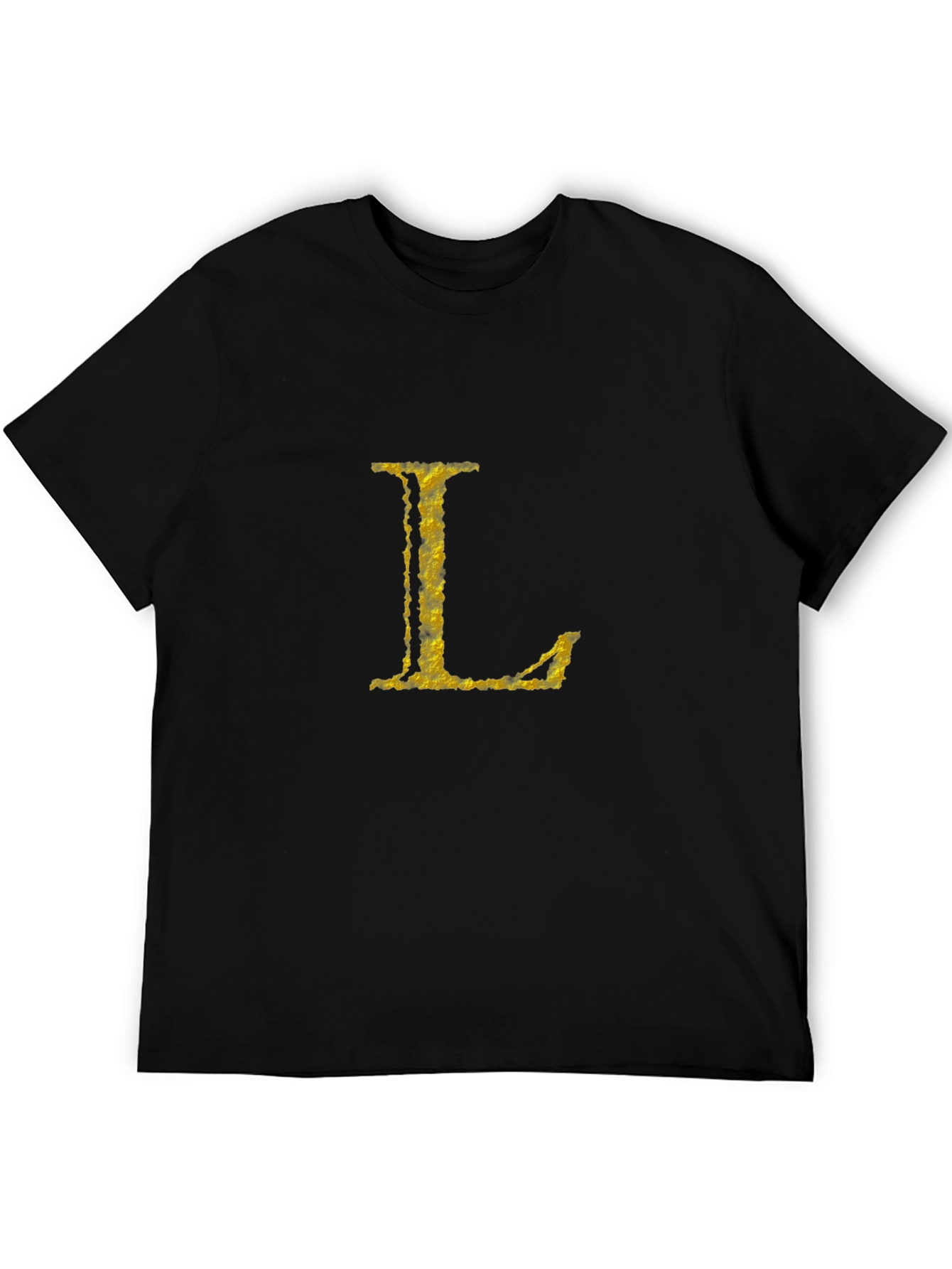 Golden Letter L Black T-Shirt