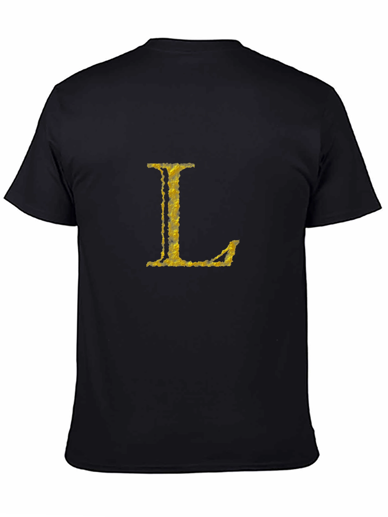 Golden Letter L Black T-Shirt