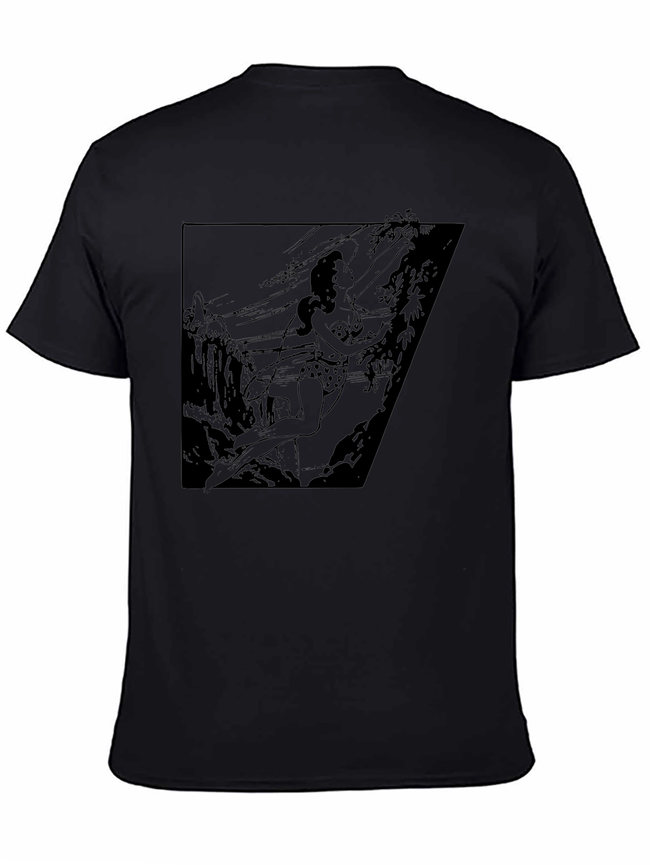Jungle Girl Graphic Tee - Black Cotton T-Shirt