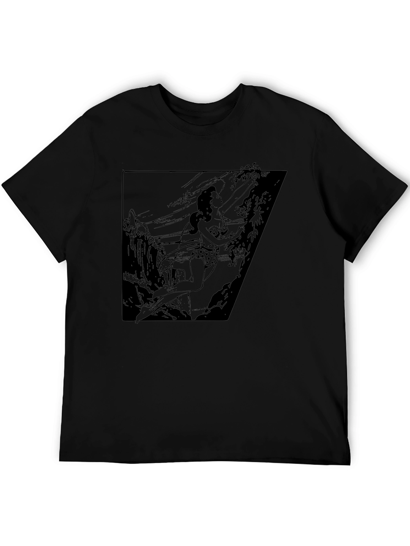 Jungle Girl Graphic Tee - Black Cotton T-Shirt