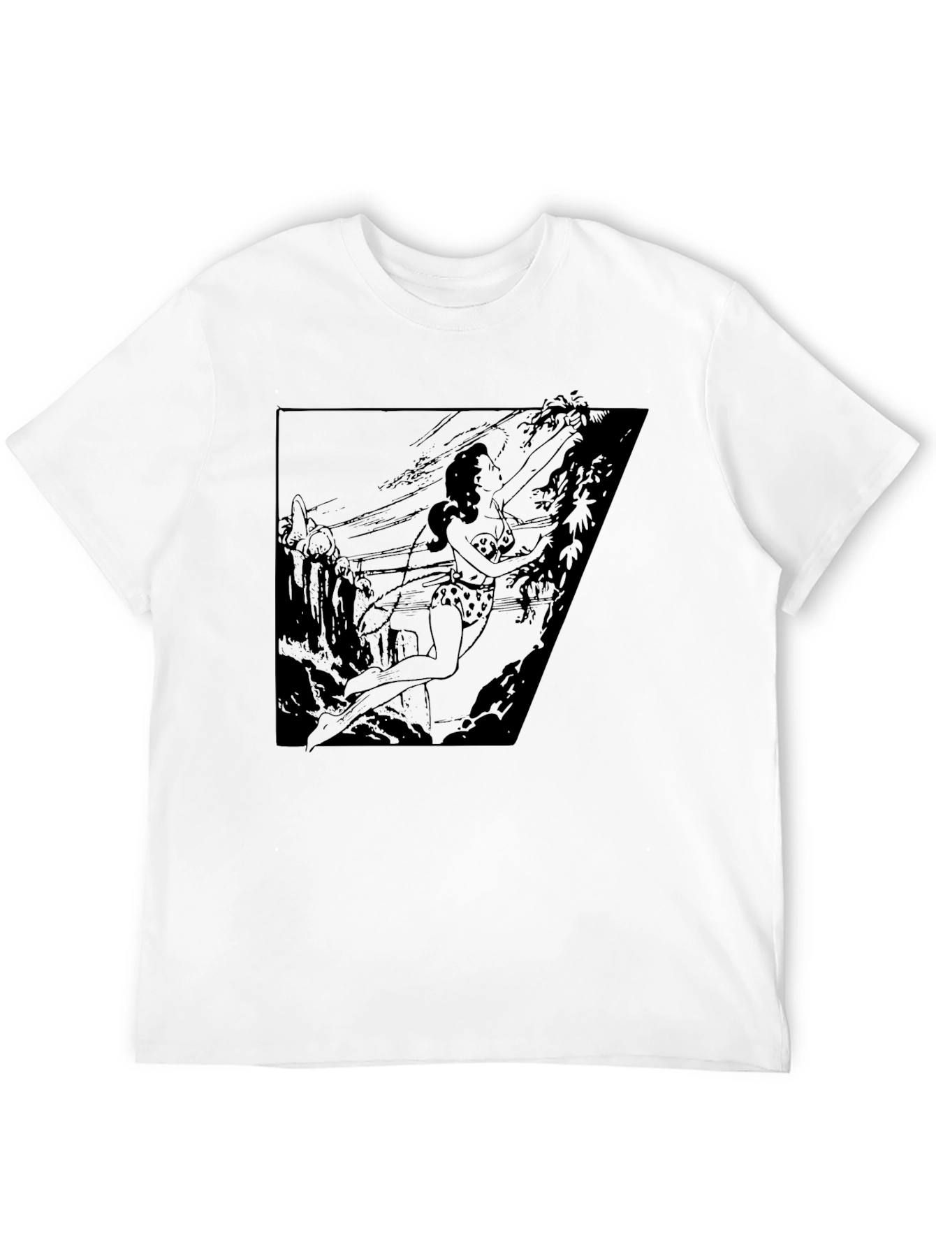 Jungle Girl Graphic Tee - Black Cotton T-Shirt