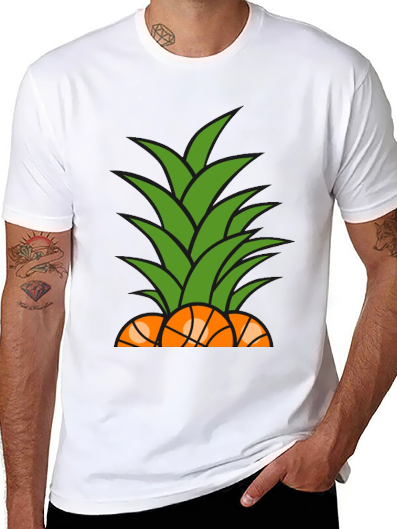 Pineapple Basketball Graphic T-Shirt