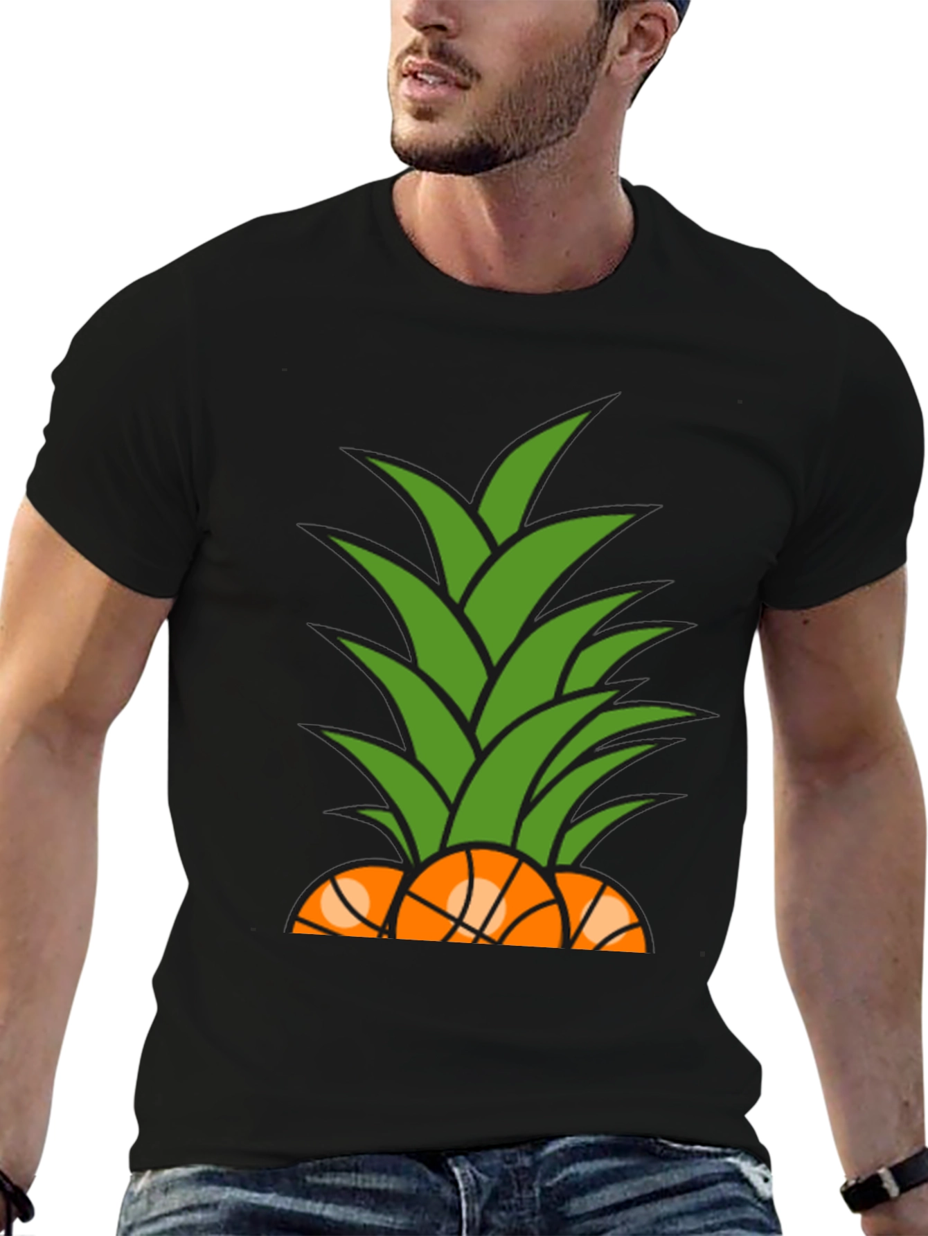 Pineapple Basketball Graphic T-Shirt