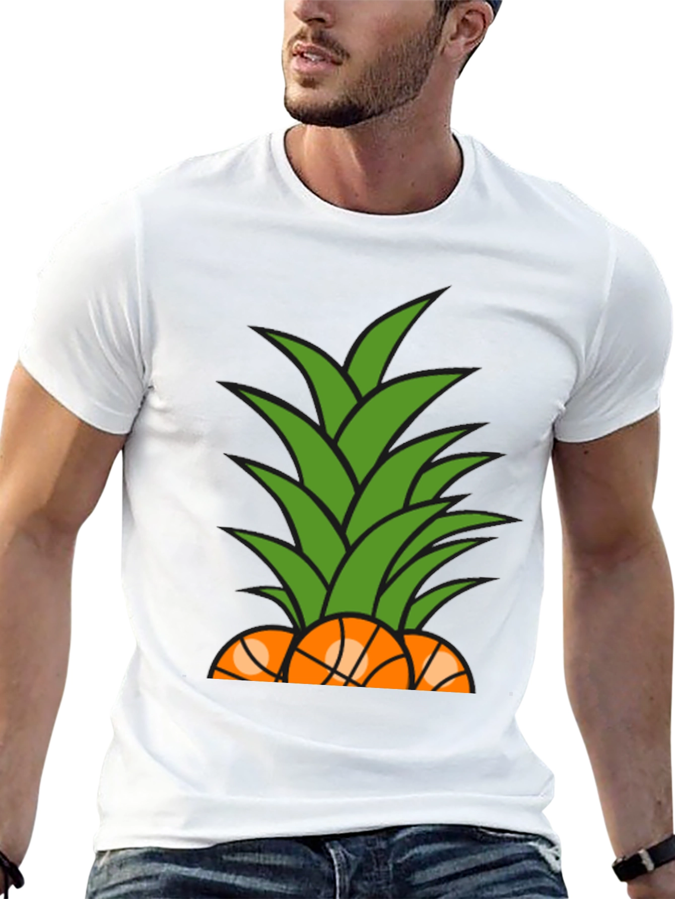 Pineapple Basketball Graphic T-Shirt