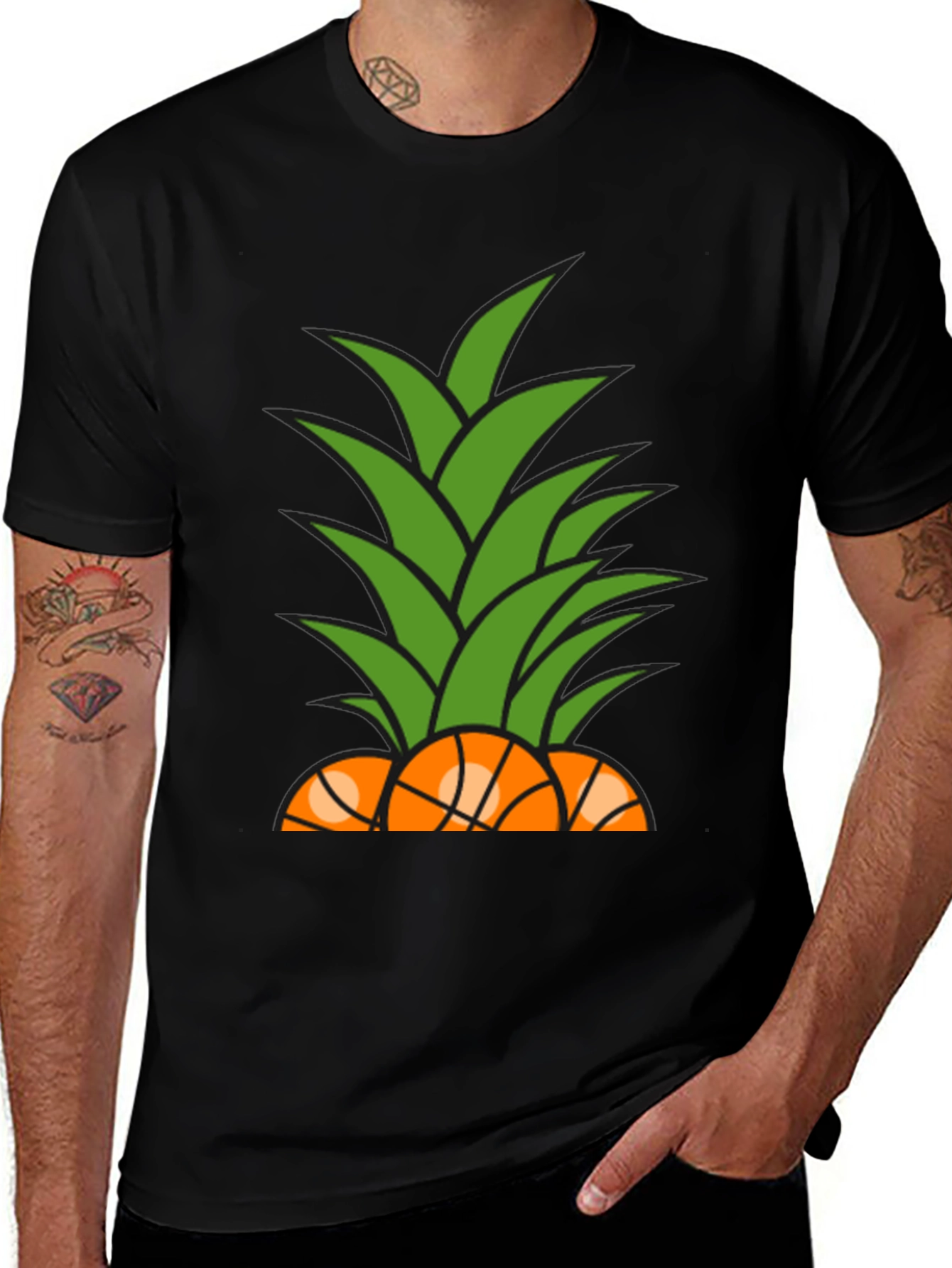 Pineapple Basketball Graphic T-Shirt