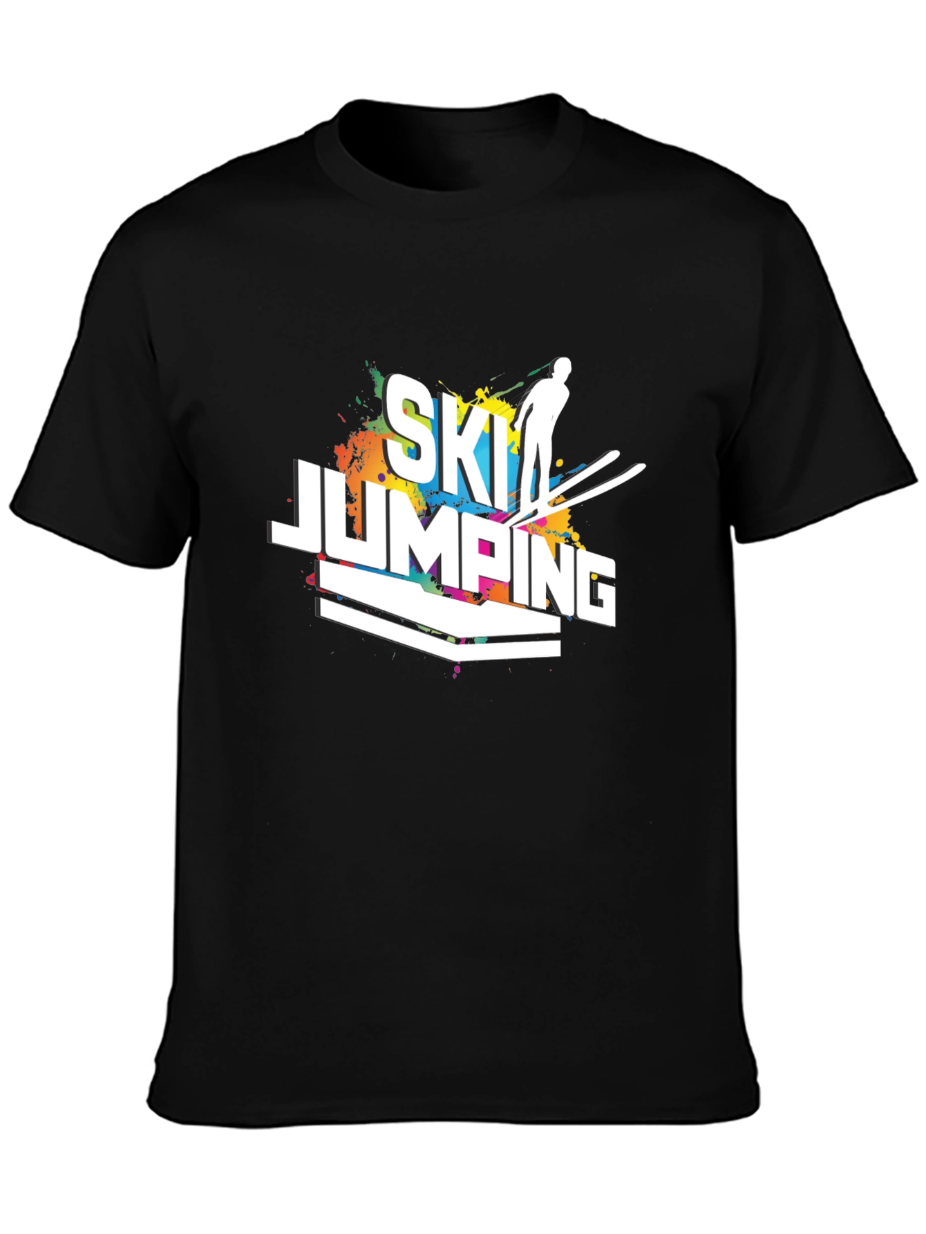 Ski Jumping Graphic Tee - Mens Black T-Shirt
