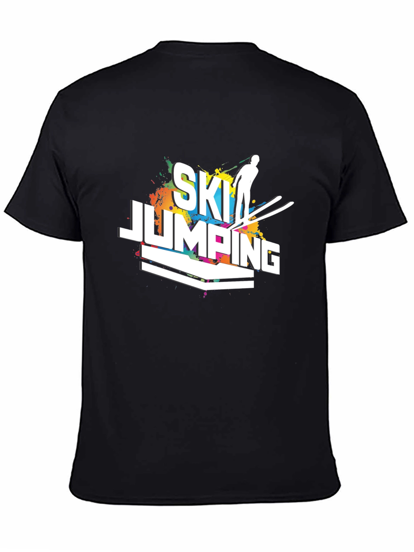 Ski Jumping Graphic Tee - Mens Black T-Shirt