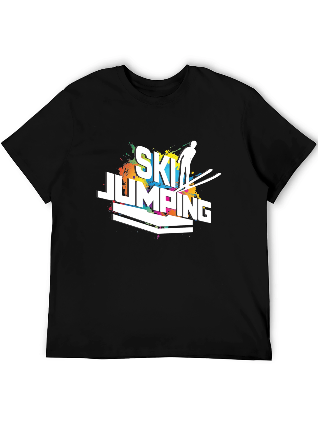 Ski Jumping Graphic Tee - Mens Black T-Shirt