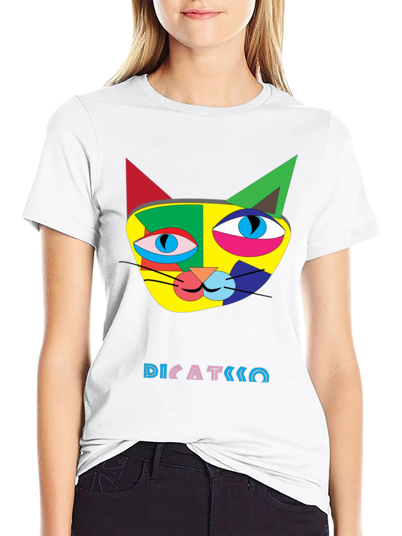 Abstract Cat Art T-Shirt