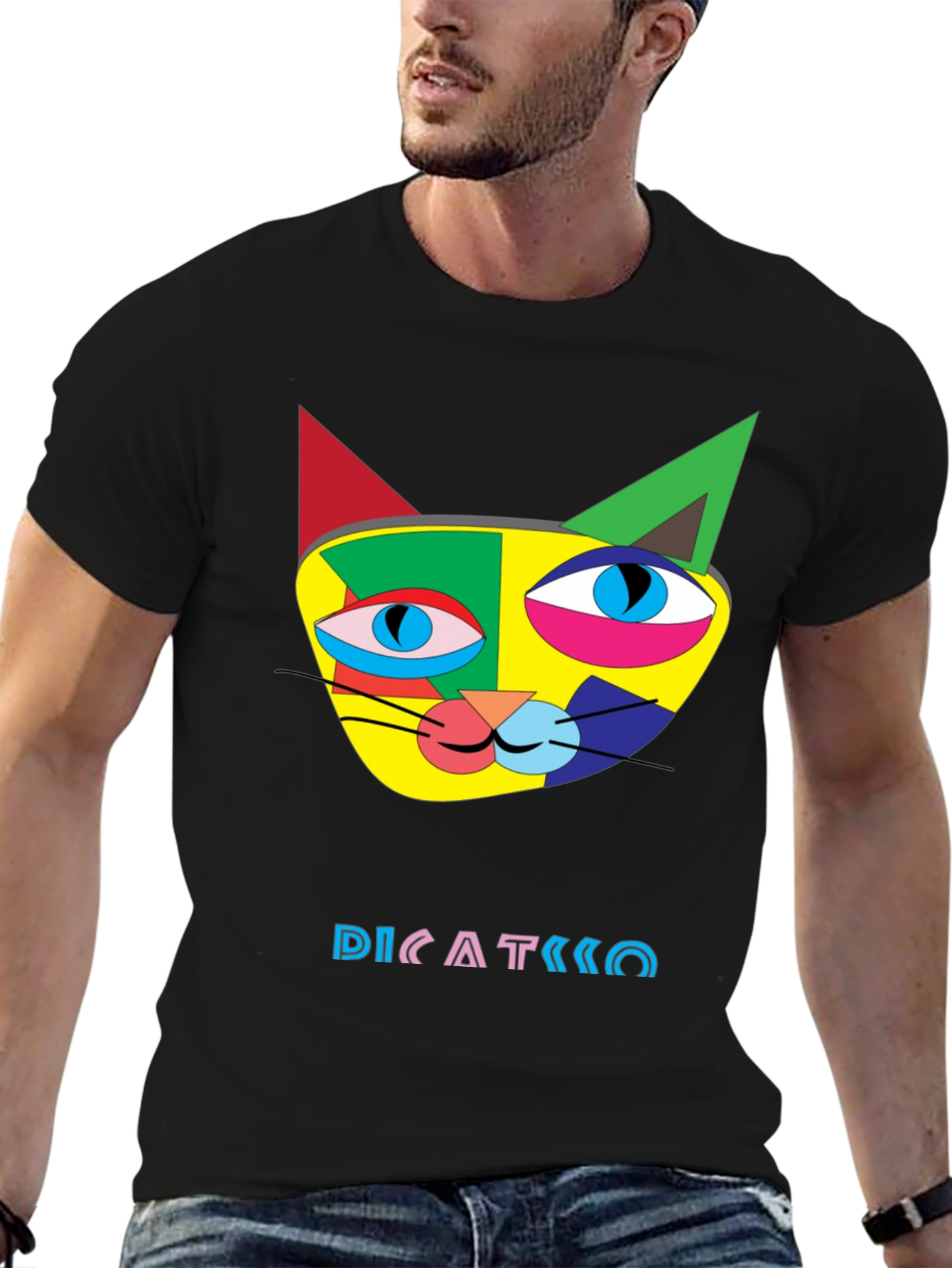 Abstract Cat Art T-Shirt