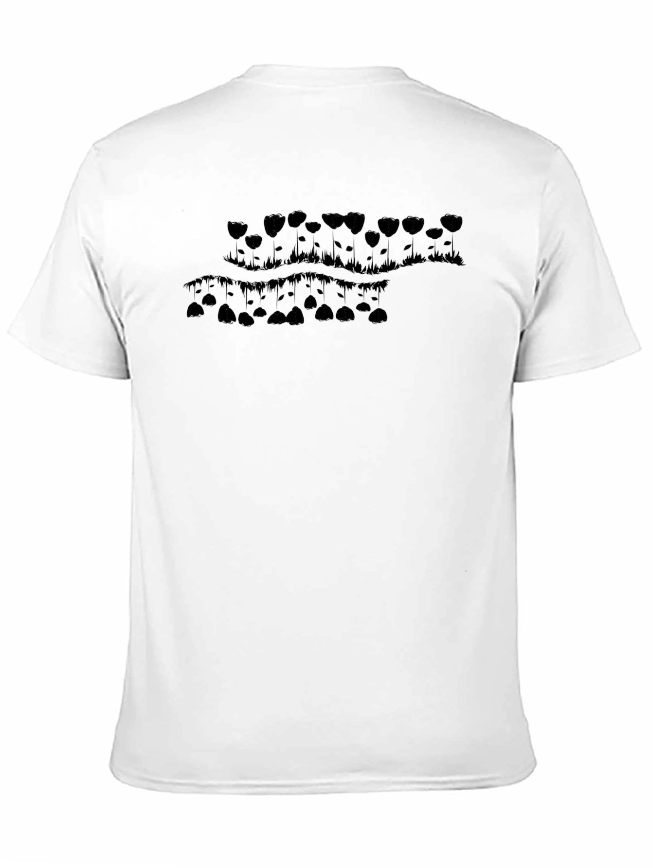 Graphic Black T-Shirt - Floral Design