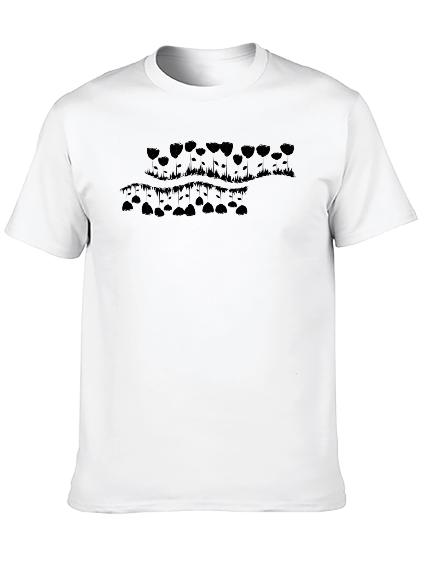 Graphic Black T-Shirt - Floral Design