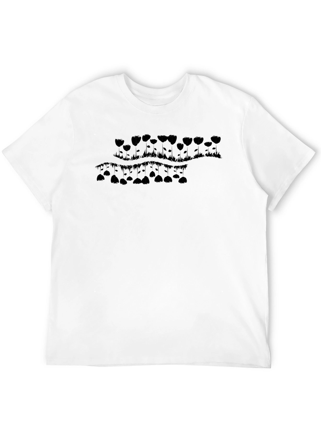 Graphic Black T-Shirt - Floral Design
