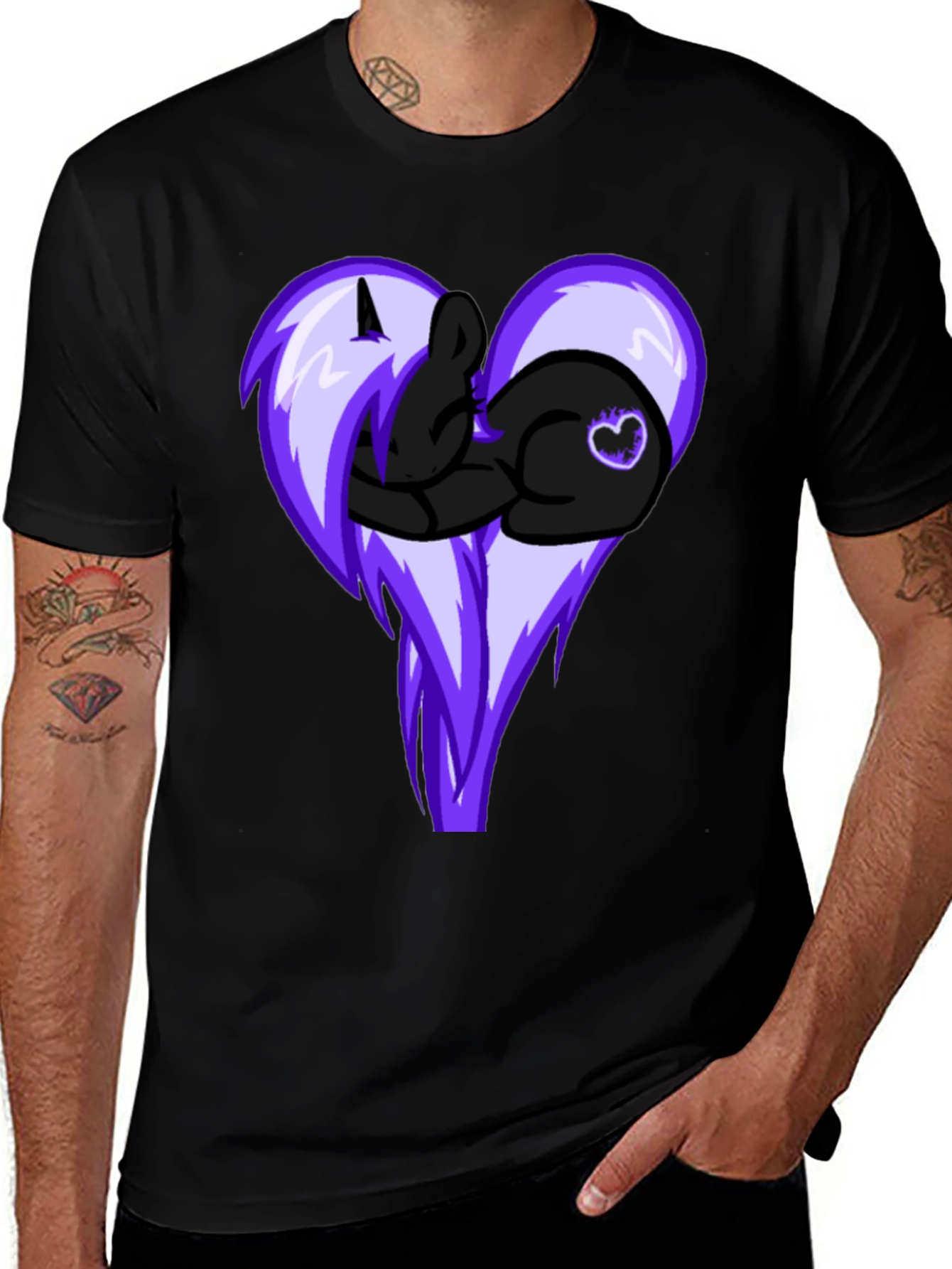 Heart Pony Graphic Tee - Black