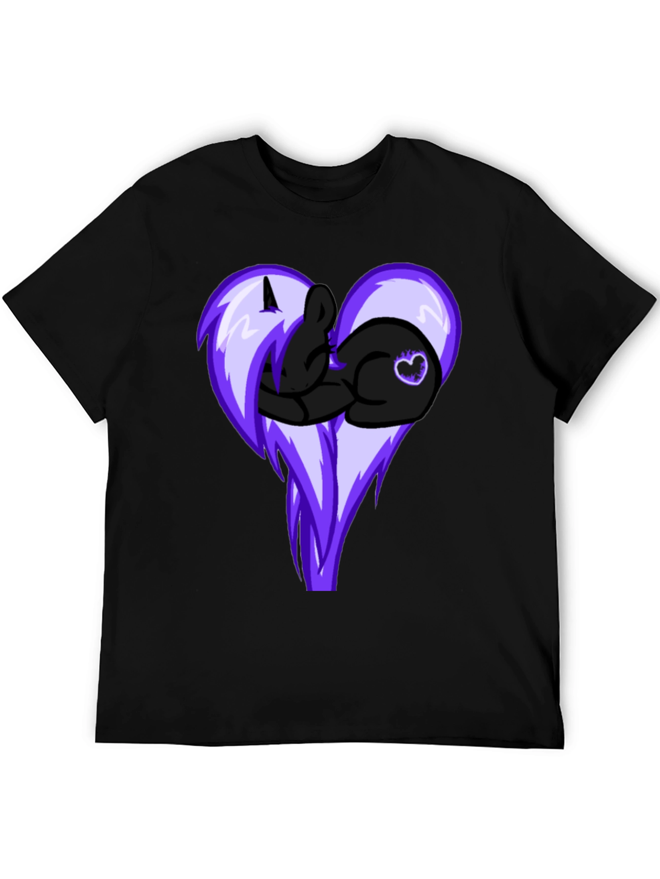 Heart Pony Graphic Tee - Black