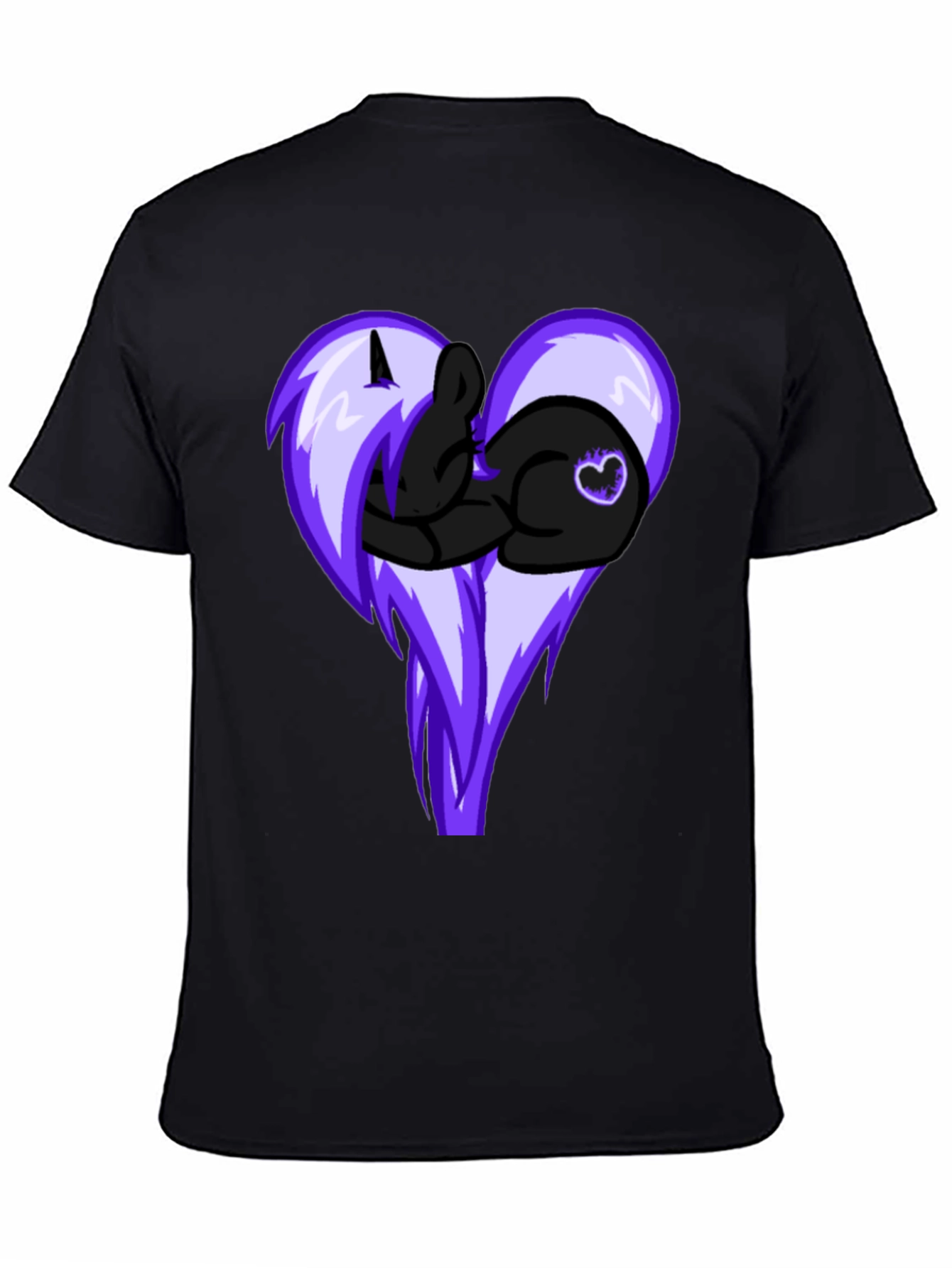 Heart Pony Graphic Tee - Black