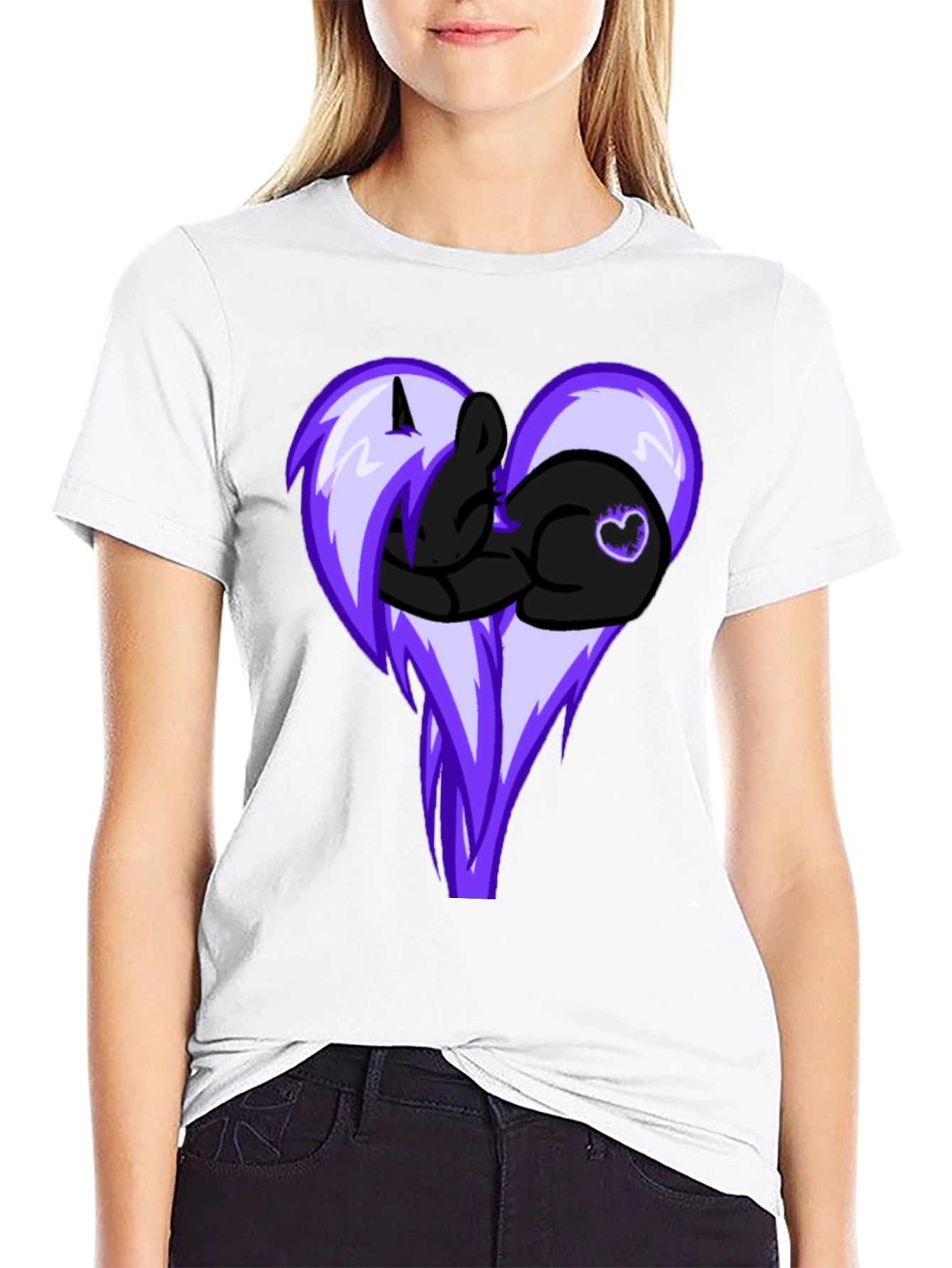 Heart Pony Graphic Tee - Black