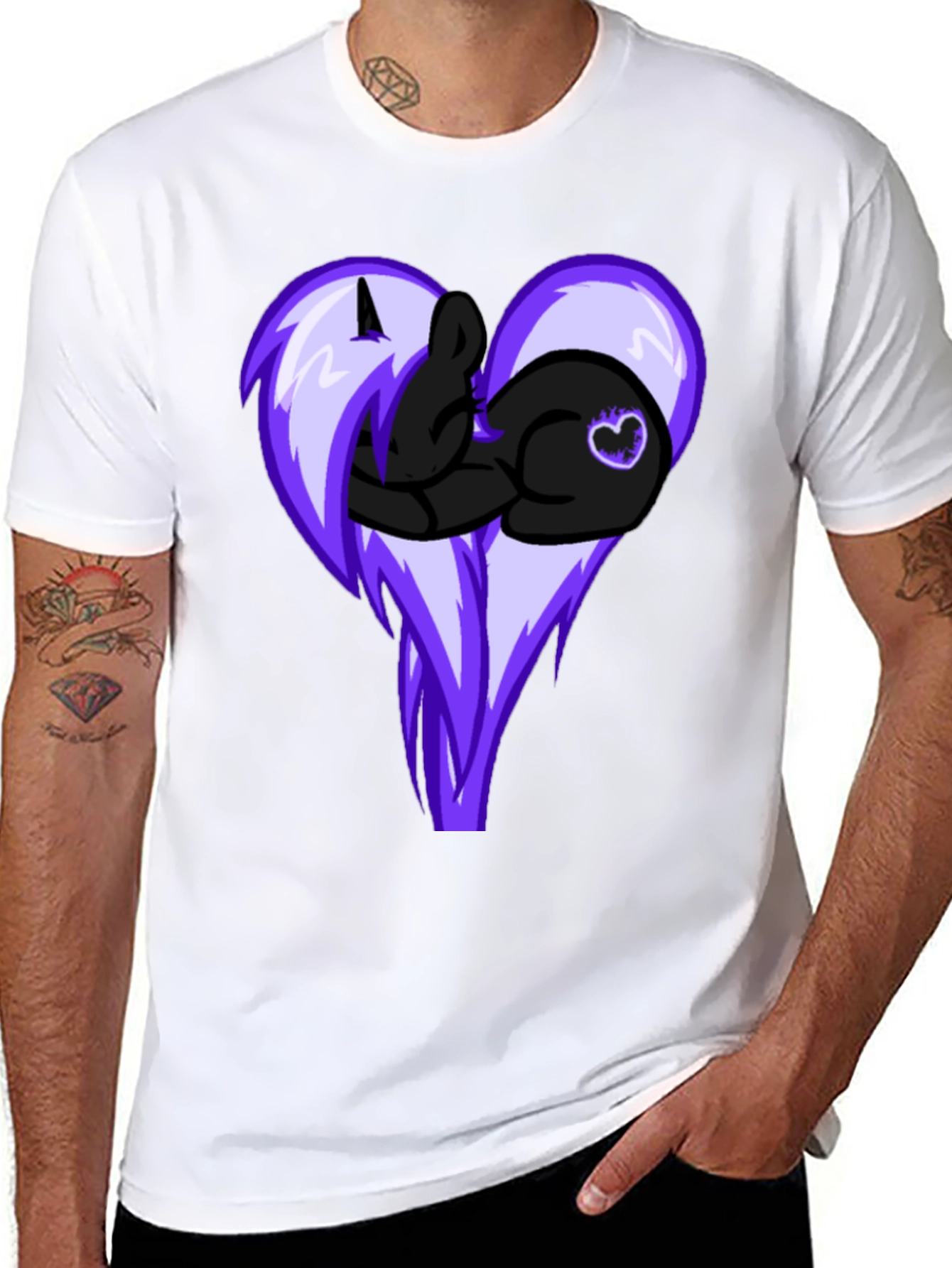 Heart Pony Graphic Tee - Black