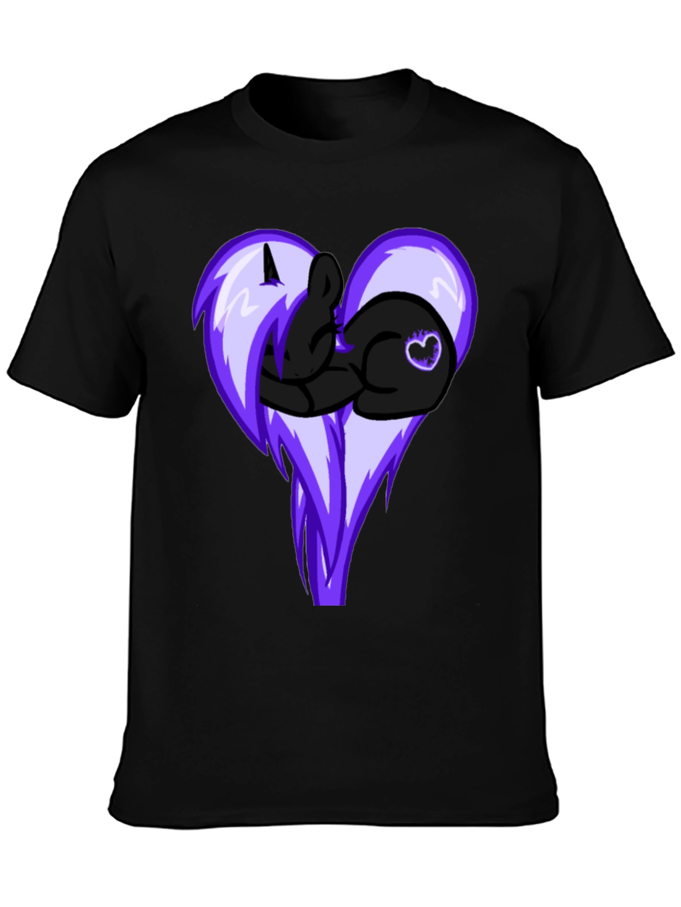 Heart Pony Graphic Tee - Black