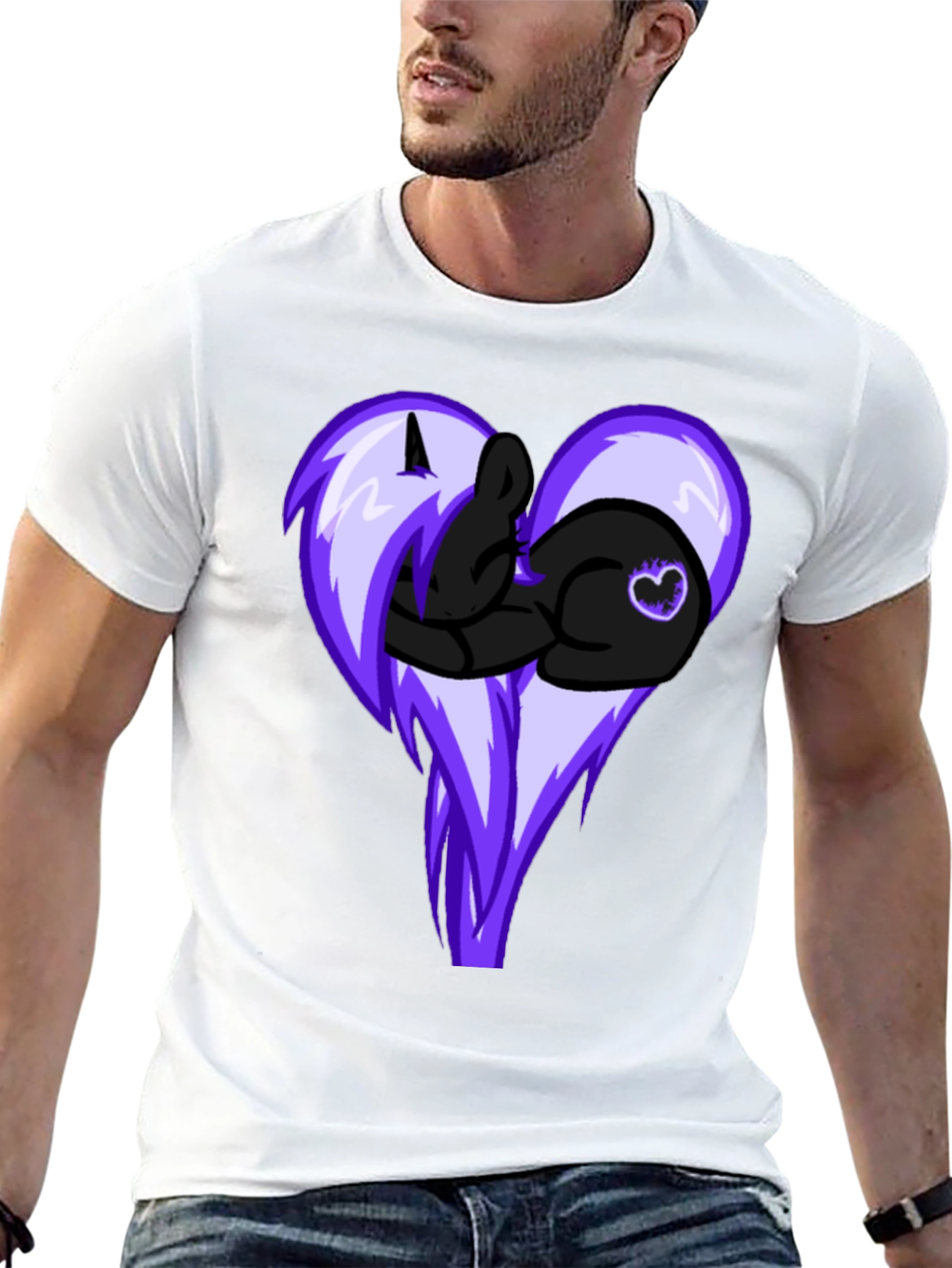 Heart Pony Graphic Tee - Black