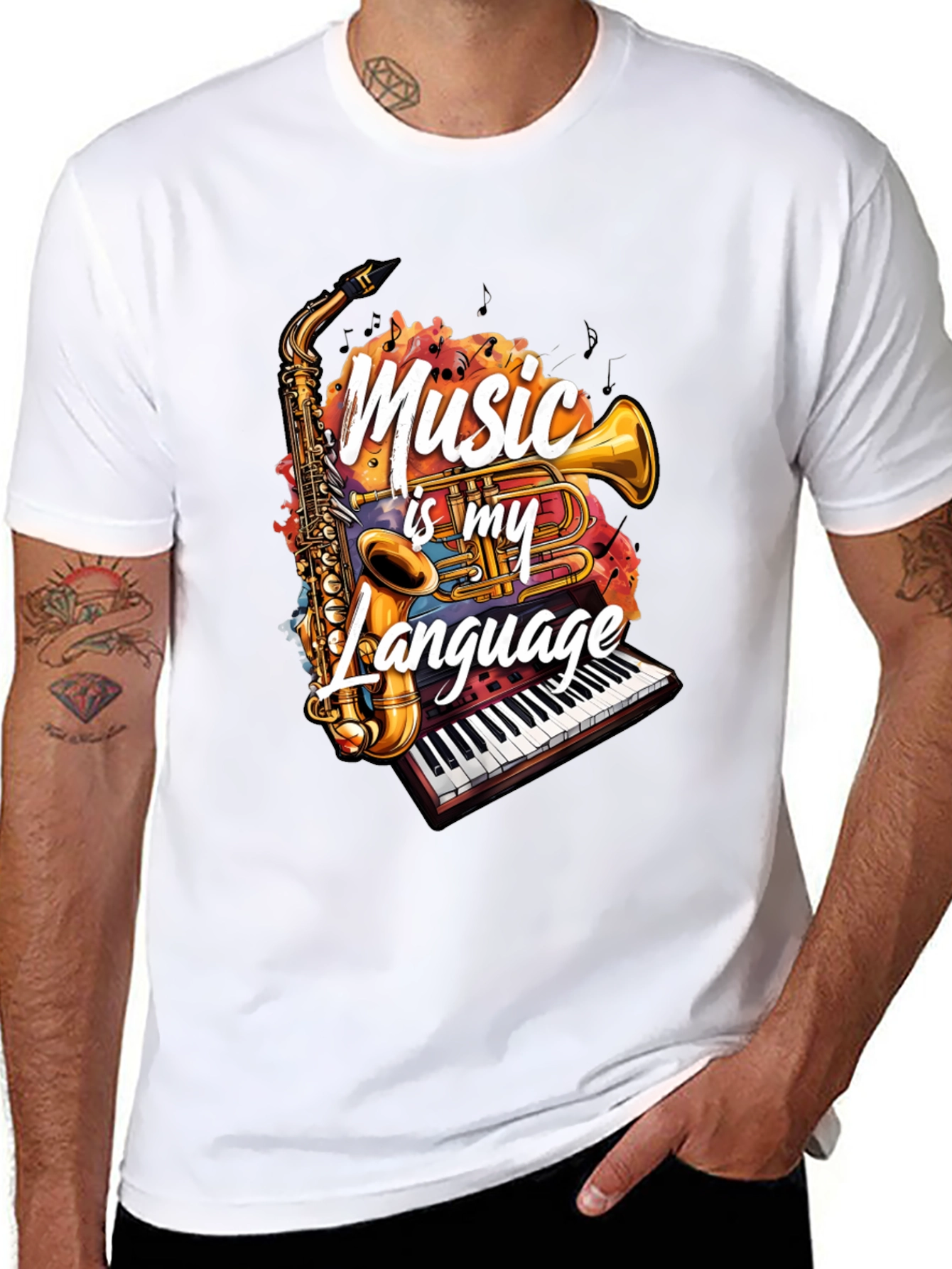 Music is my Language T-Shirt - Musical Instrument Tee