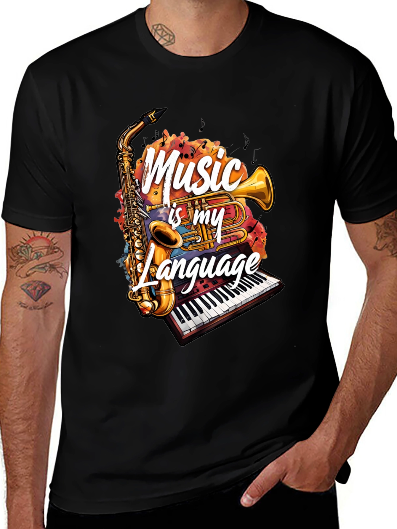 Music is my Language T-Shirt - Musical Instrument Tee