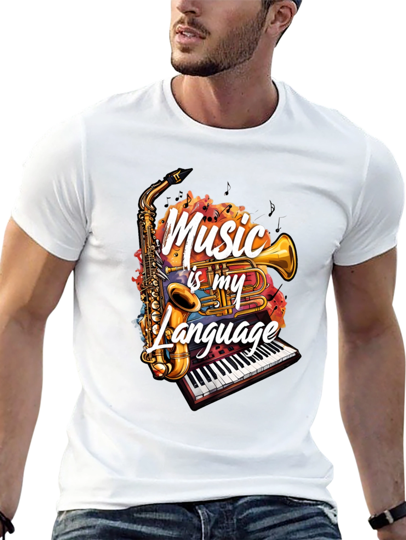 Music is my Language T-Shirt - Musical Instrument Tee