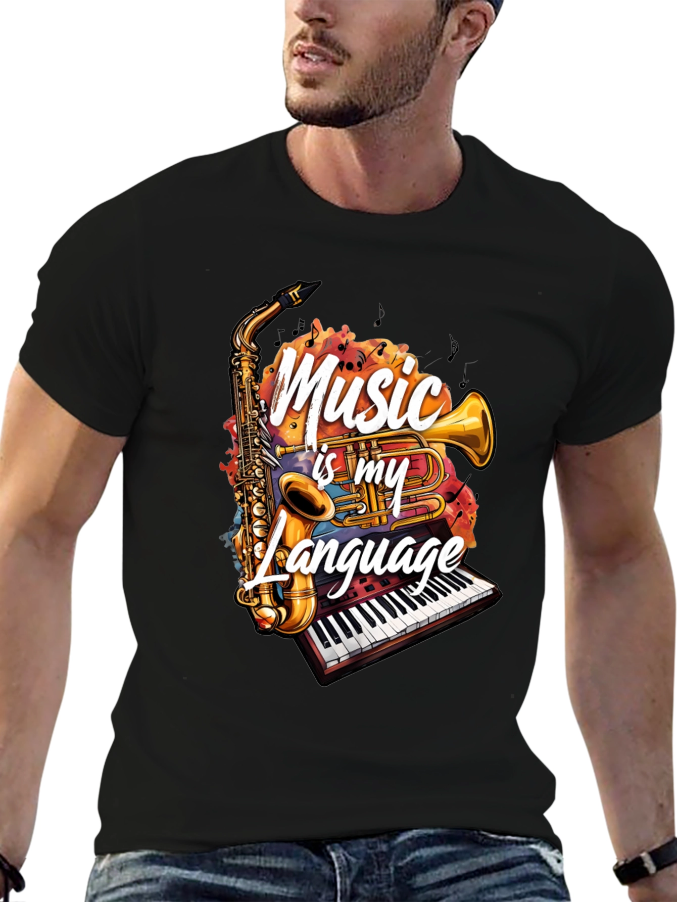 Music is my Language T-Shirt - Musical Instrument Tee