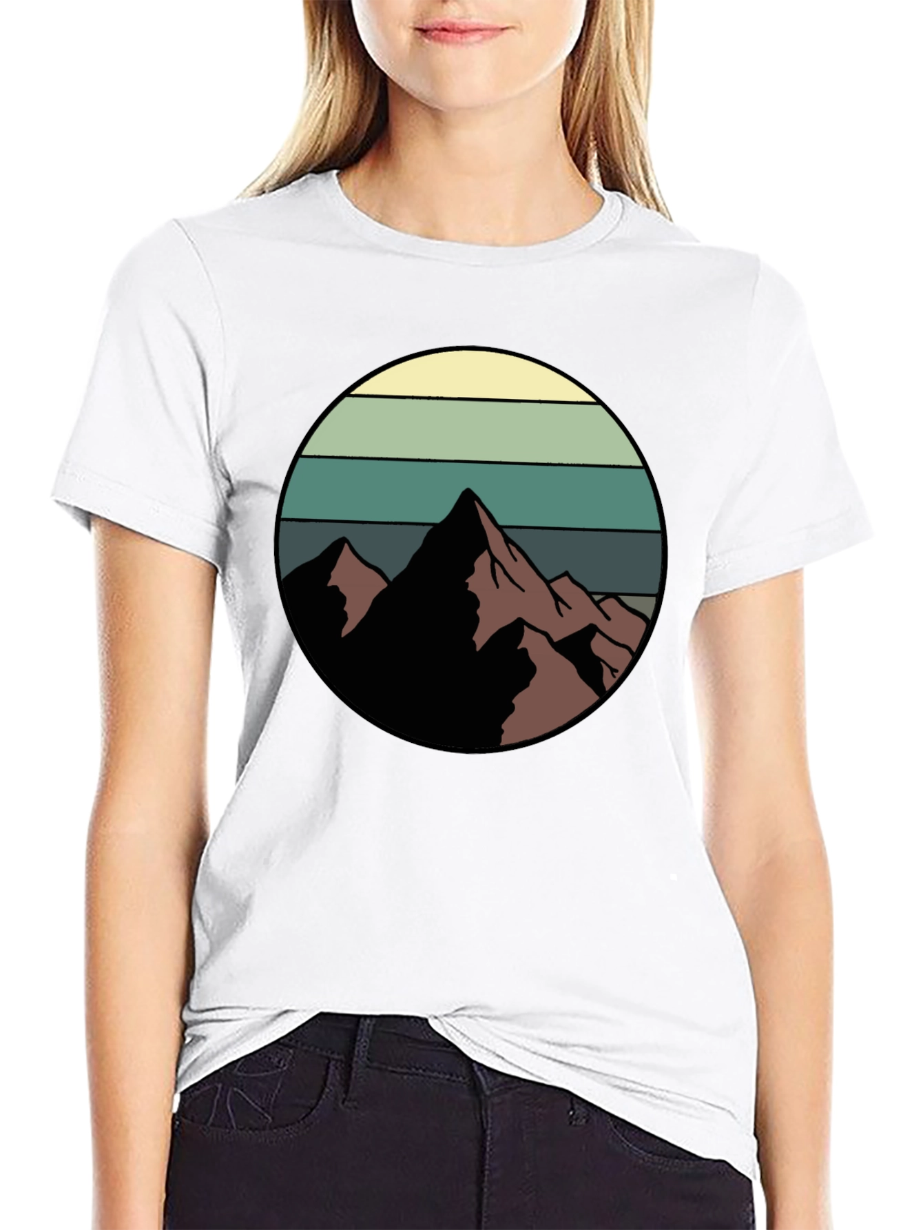 Retro Mountain Graphic Tee - Black