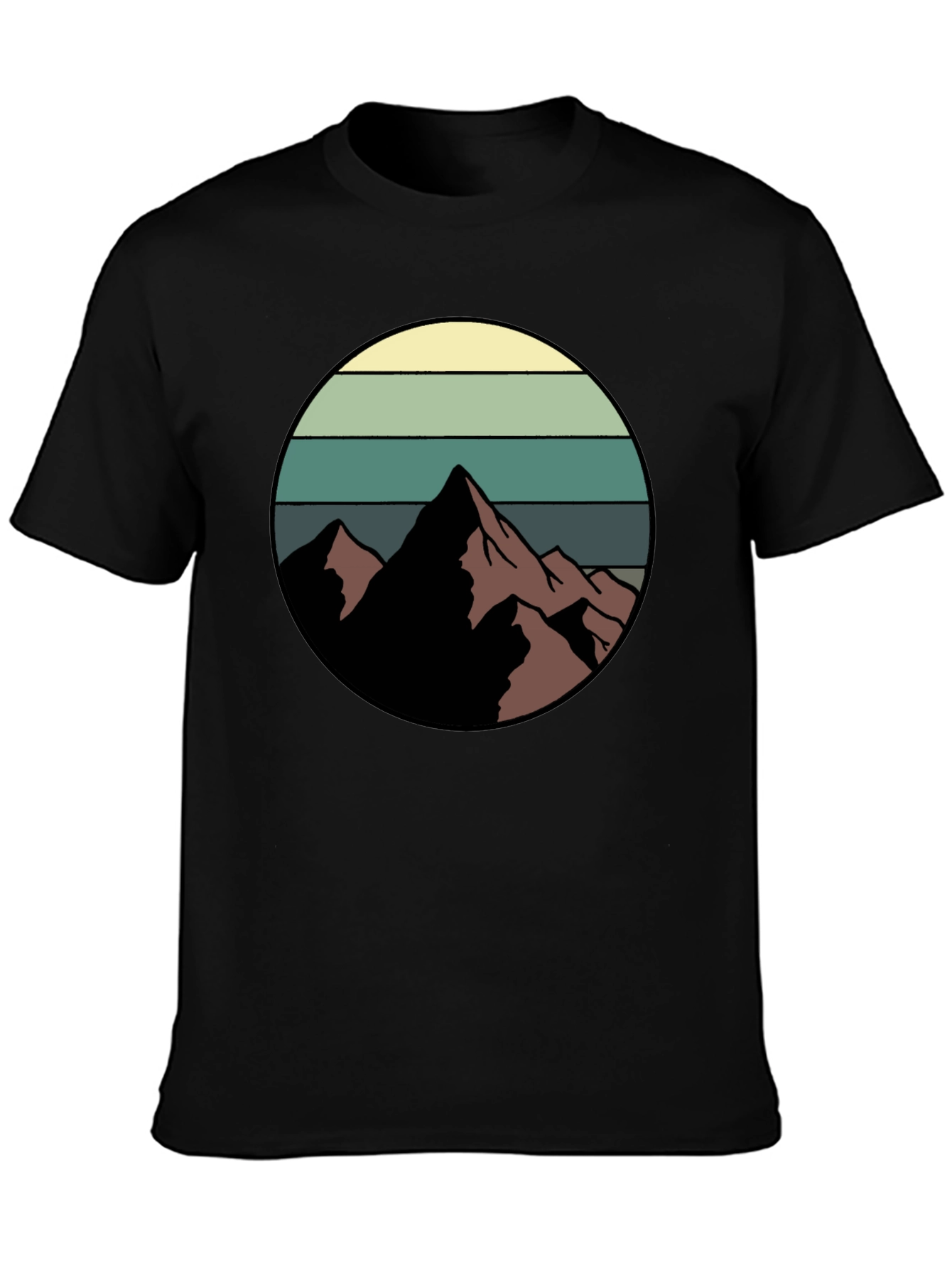 Retro Mountain Graphic Tee - Black