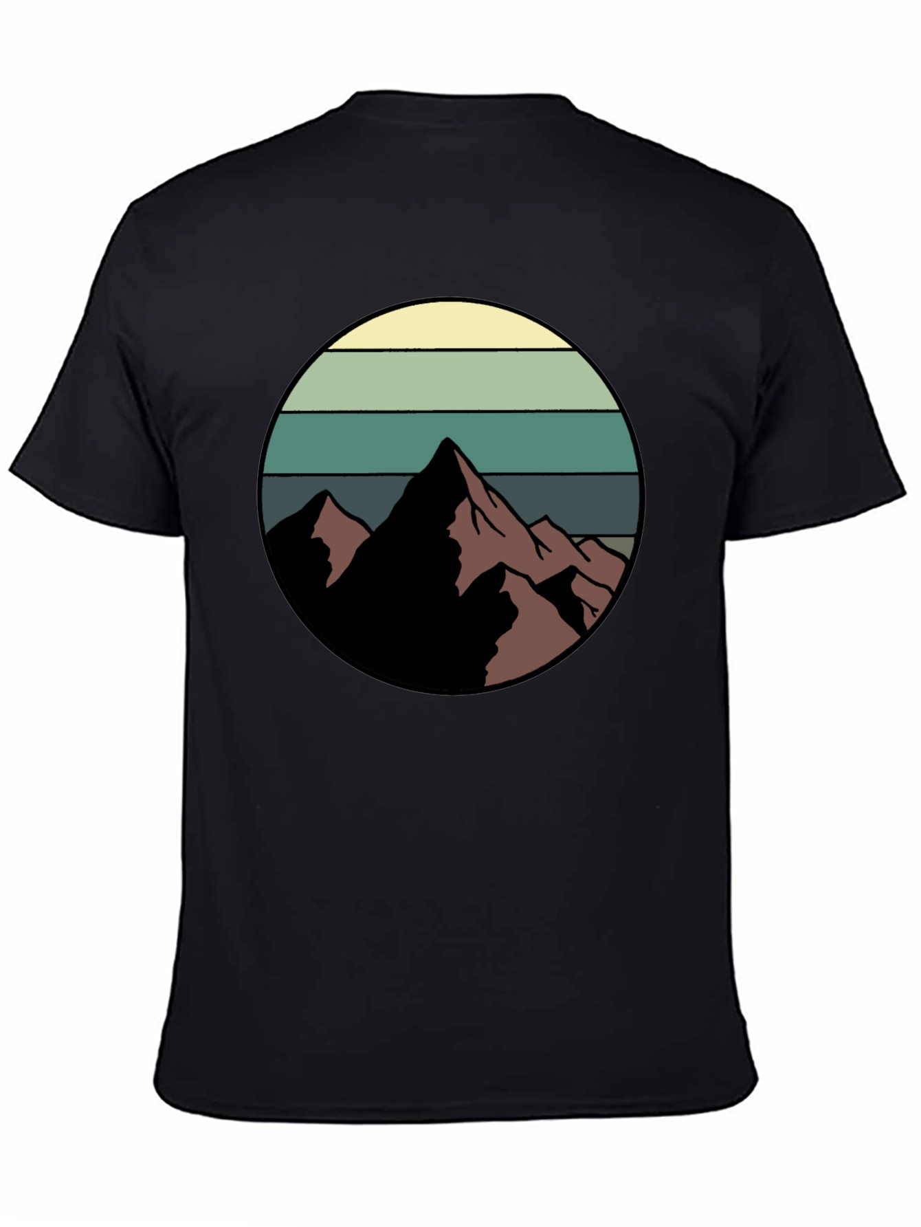 Retro Mountain Graphic Tee - Black