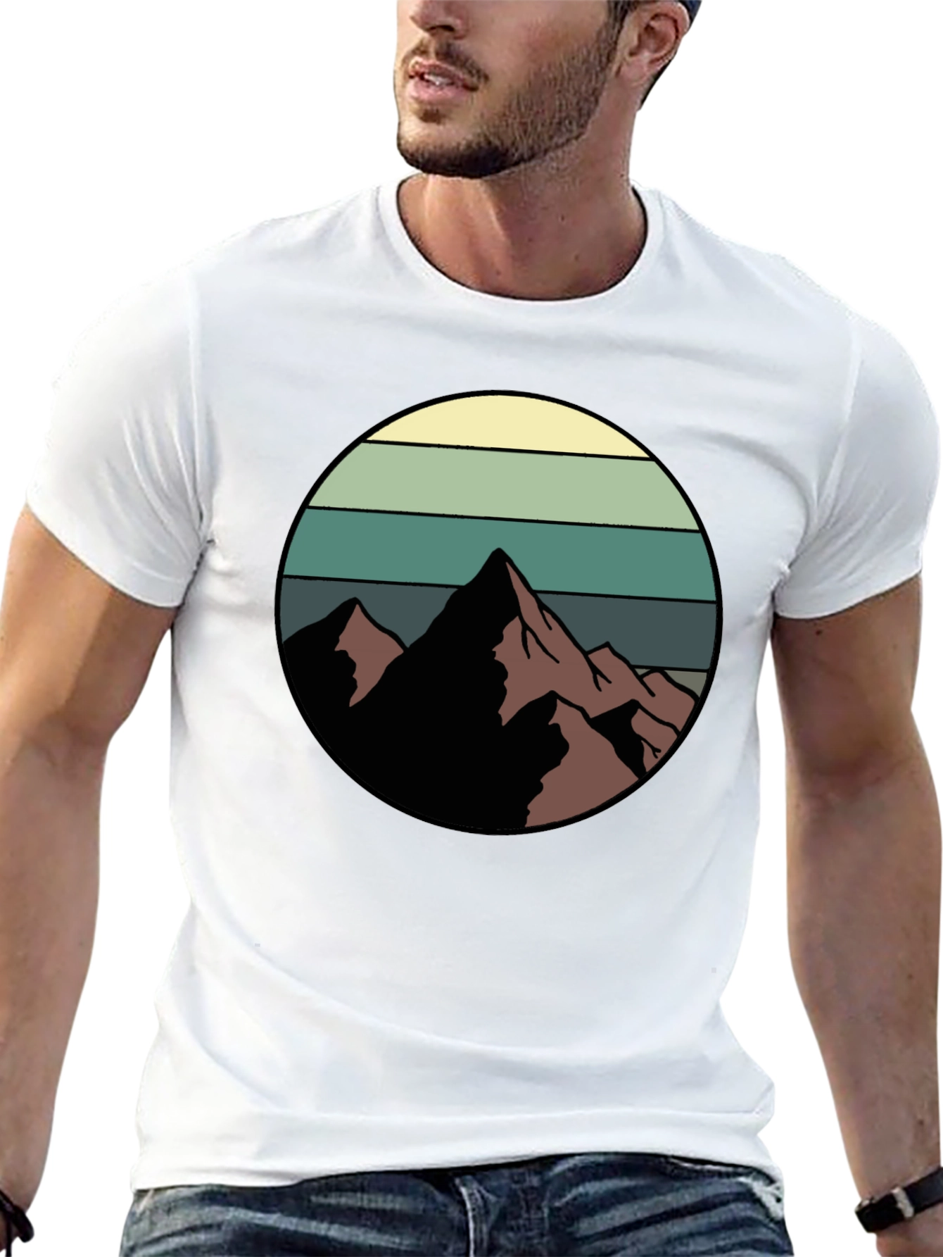 Retro Mountain Graphic Tee - Black