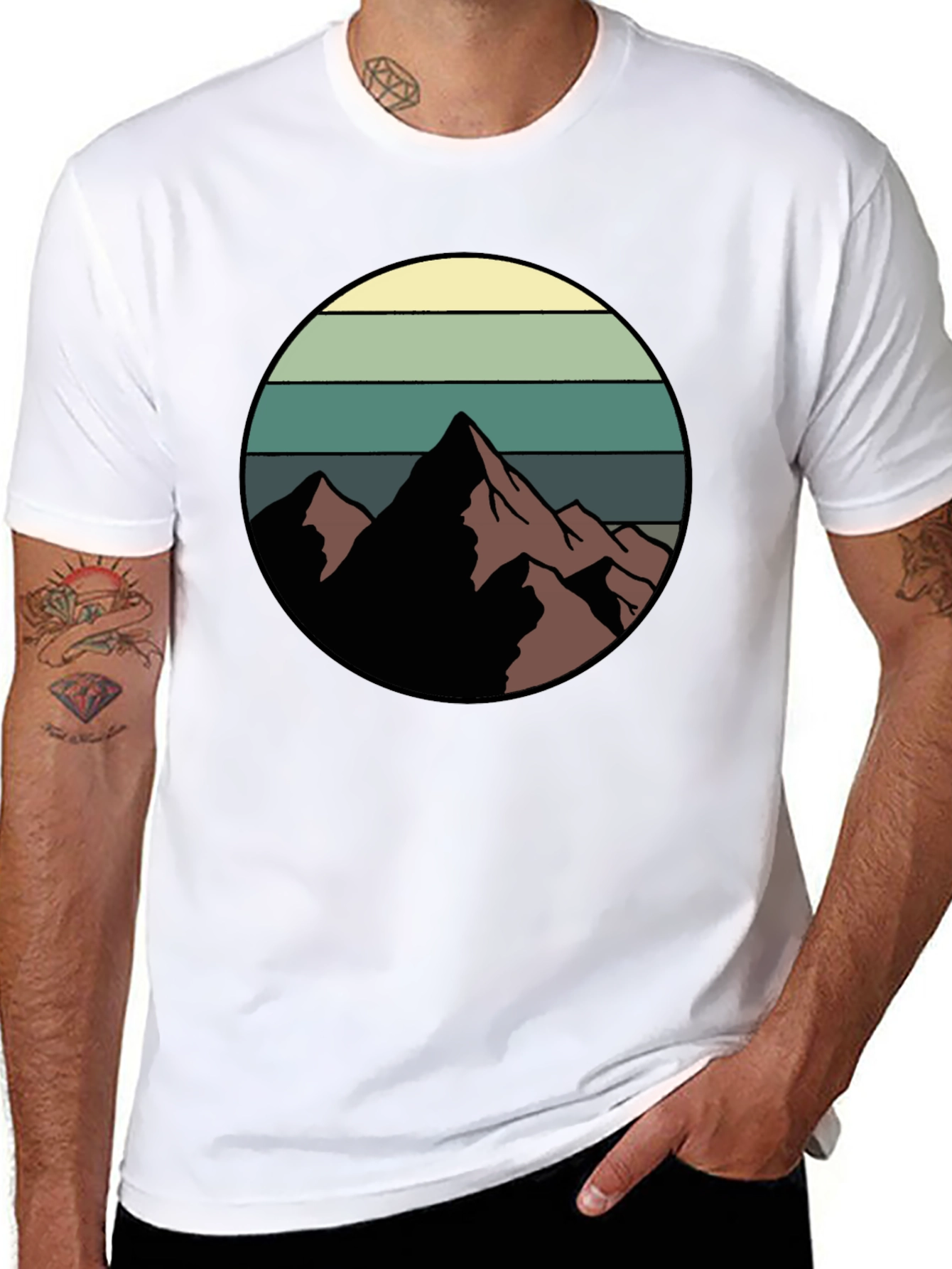 Retro Mountain Graphic Tee - Black