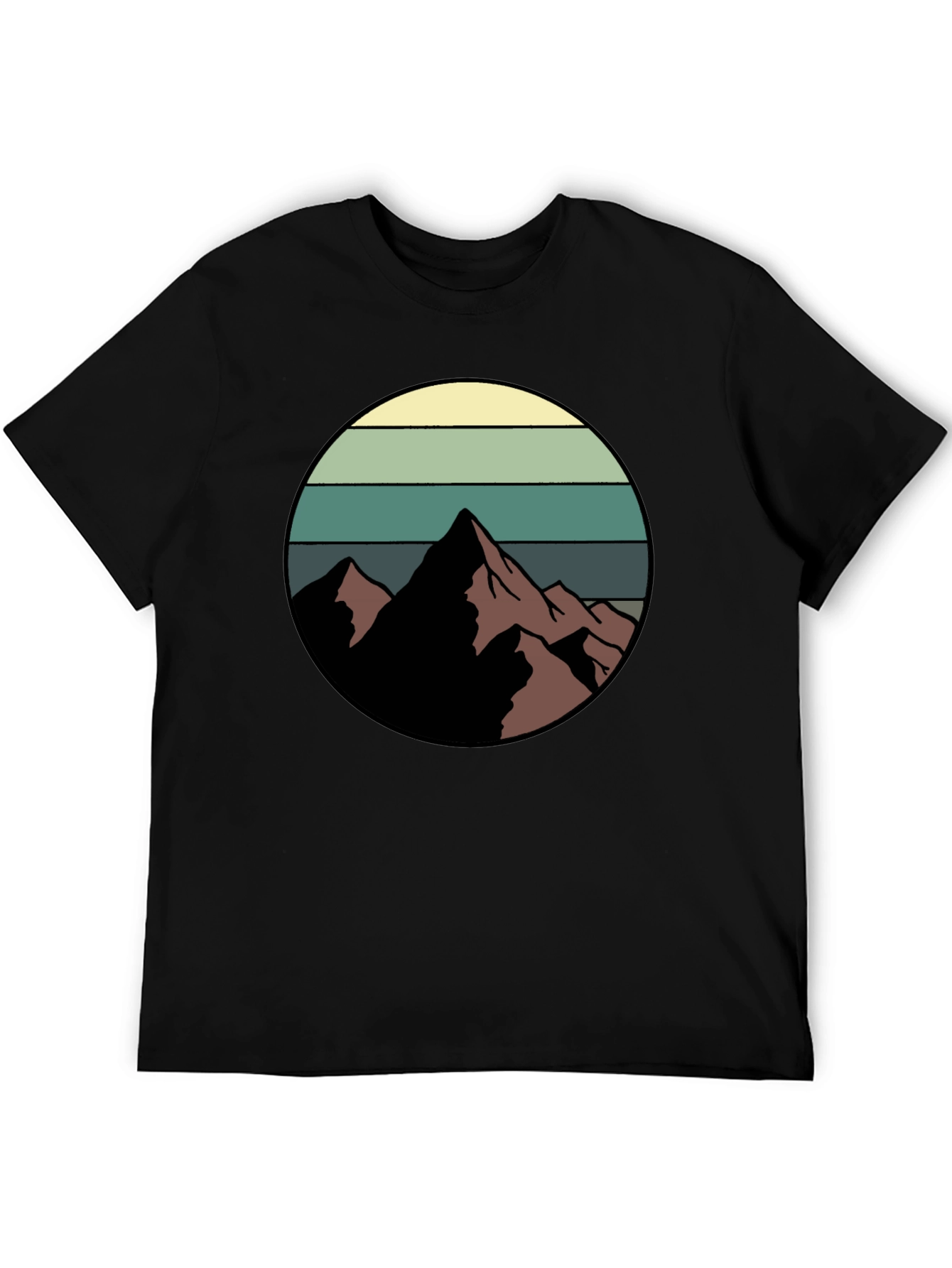 Retro Mountain Graphic Tee - Black