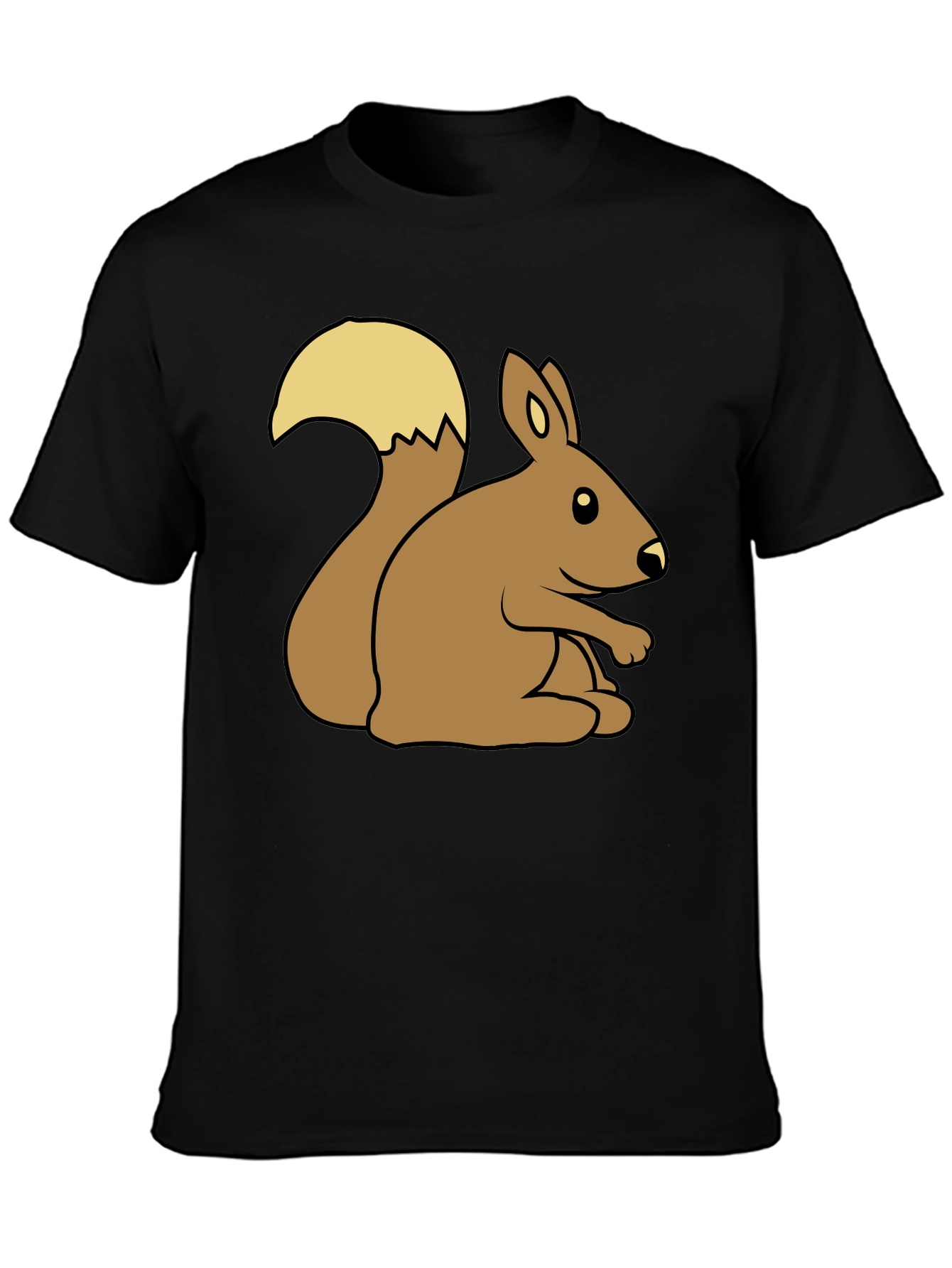 Cute Squirrel Graphic Tee - Unisex Black T-Shirt