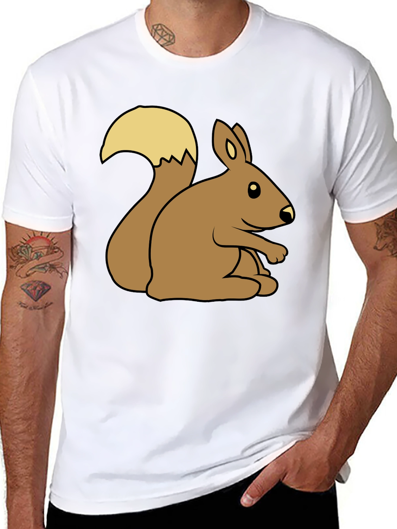 Cute Squirrel Graphic Tee - Unisex Black T-Shirt
