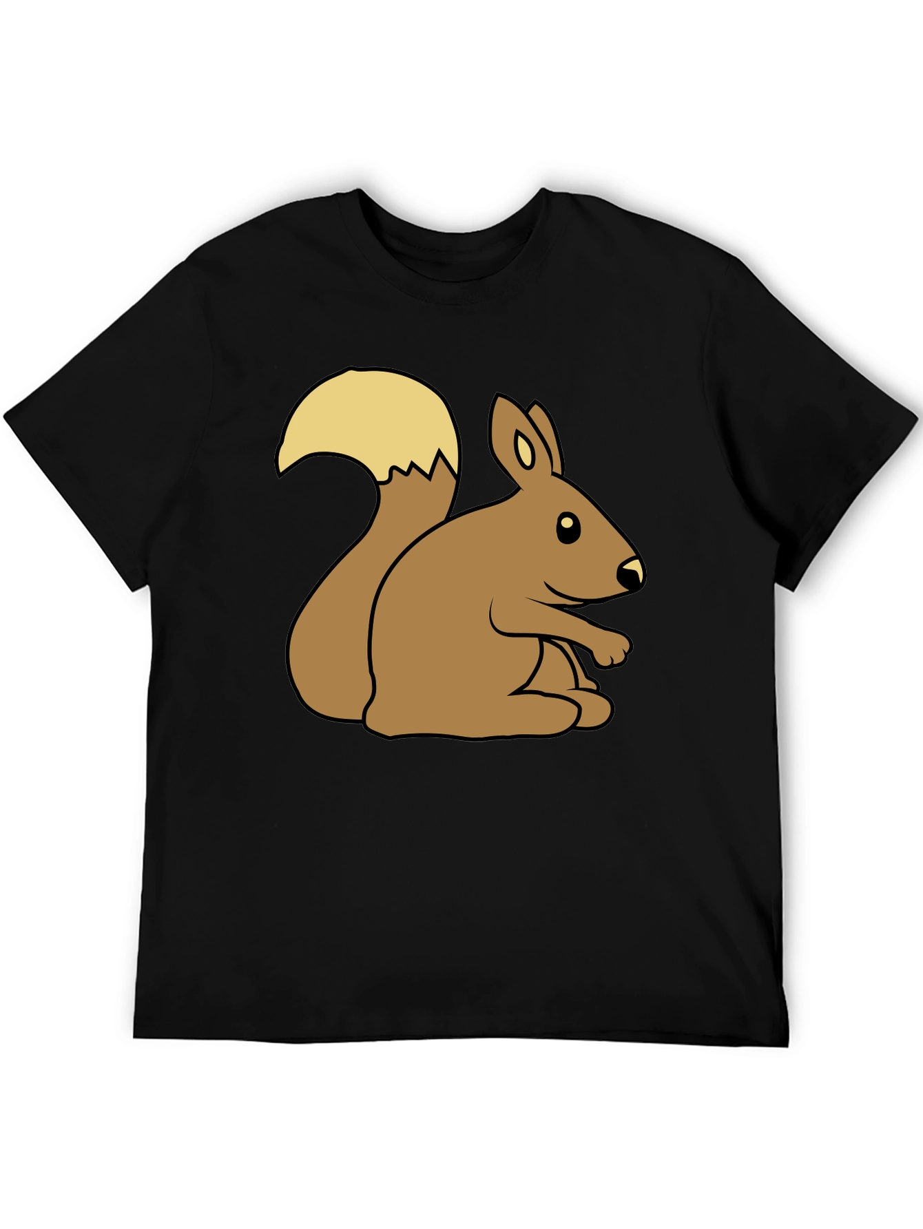 Cute Squirrel Graphic Tee - Unisex Black T-Shirt