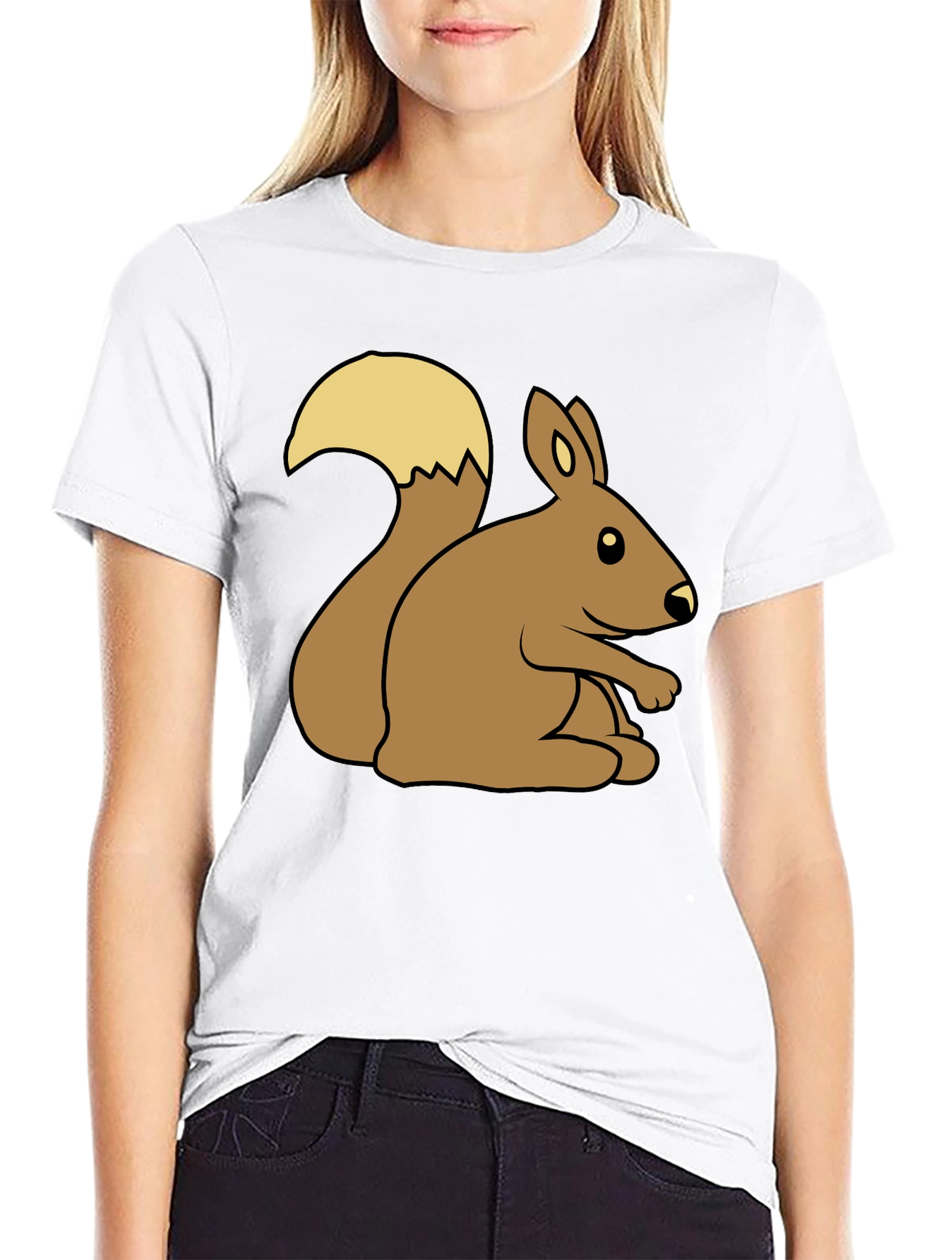 Cute Squirrel Graphic Tee - Unisex Black T-Shirt