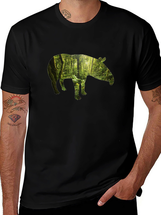 Tapir Forest Graphic Tee - Nature Inspired Design